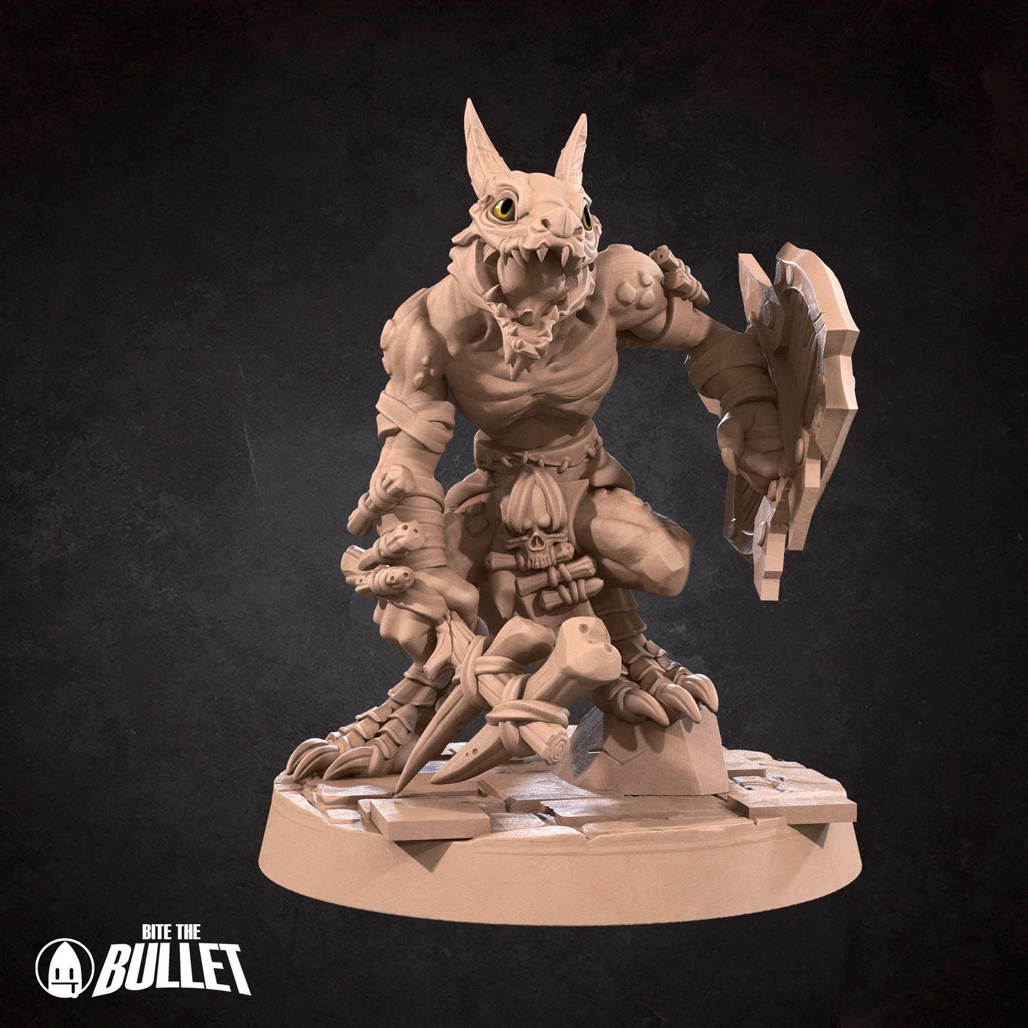 Kobold Barbarian | Kobolds D&D | Bite The Bullet | 35mm Scale | Resin Printed Tabletop RPG Miniature Figures | DND | 5E