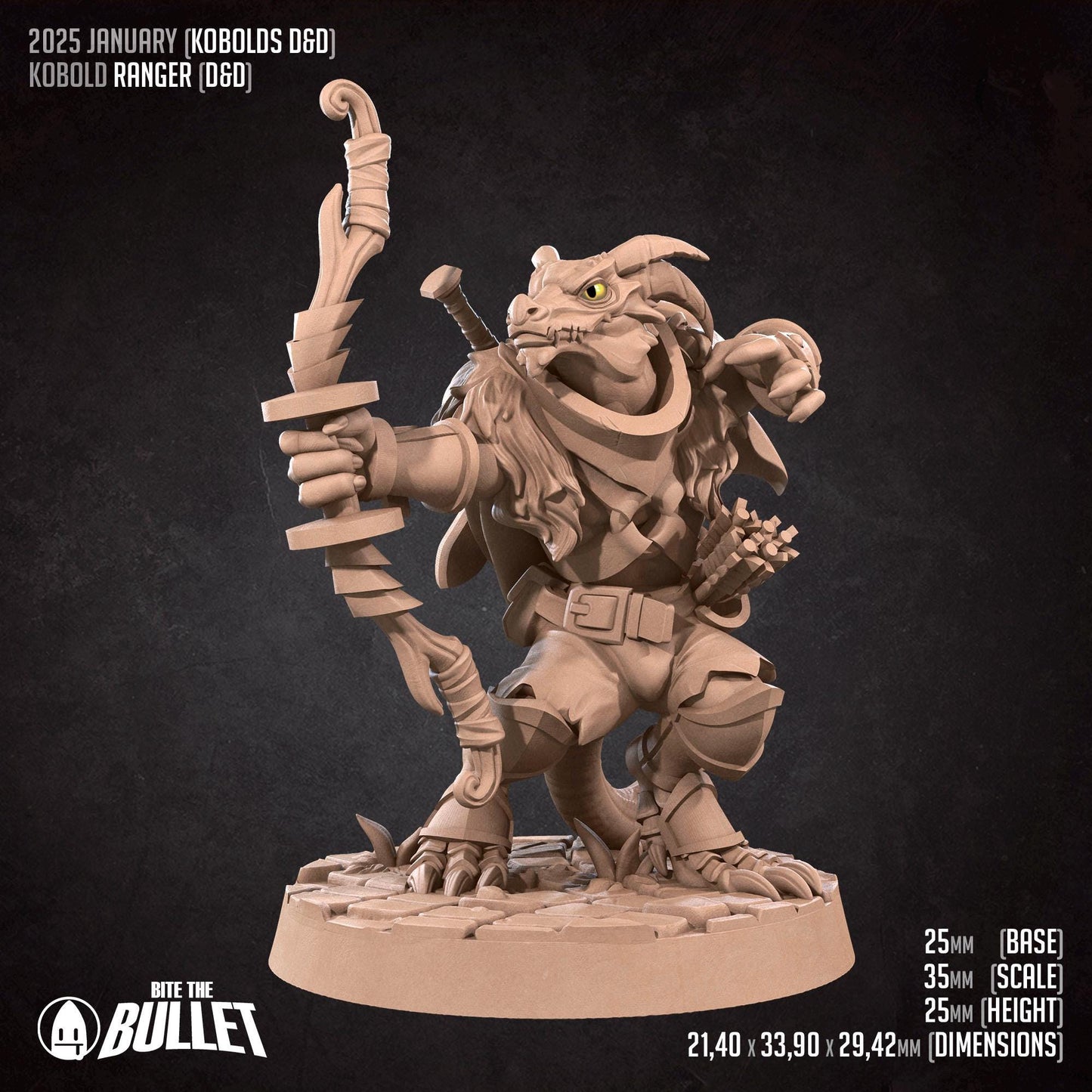 Kobold Ranger | Kobolds D&D | Bite The Bullet | 35mm Scale | Resin Printed Tabletop RPG Miniature Figures | DND | 5E