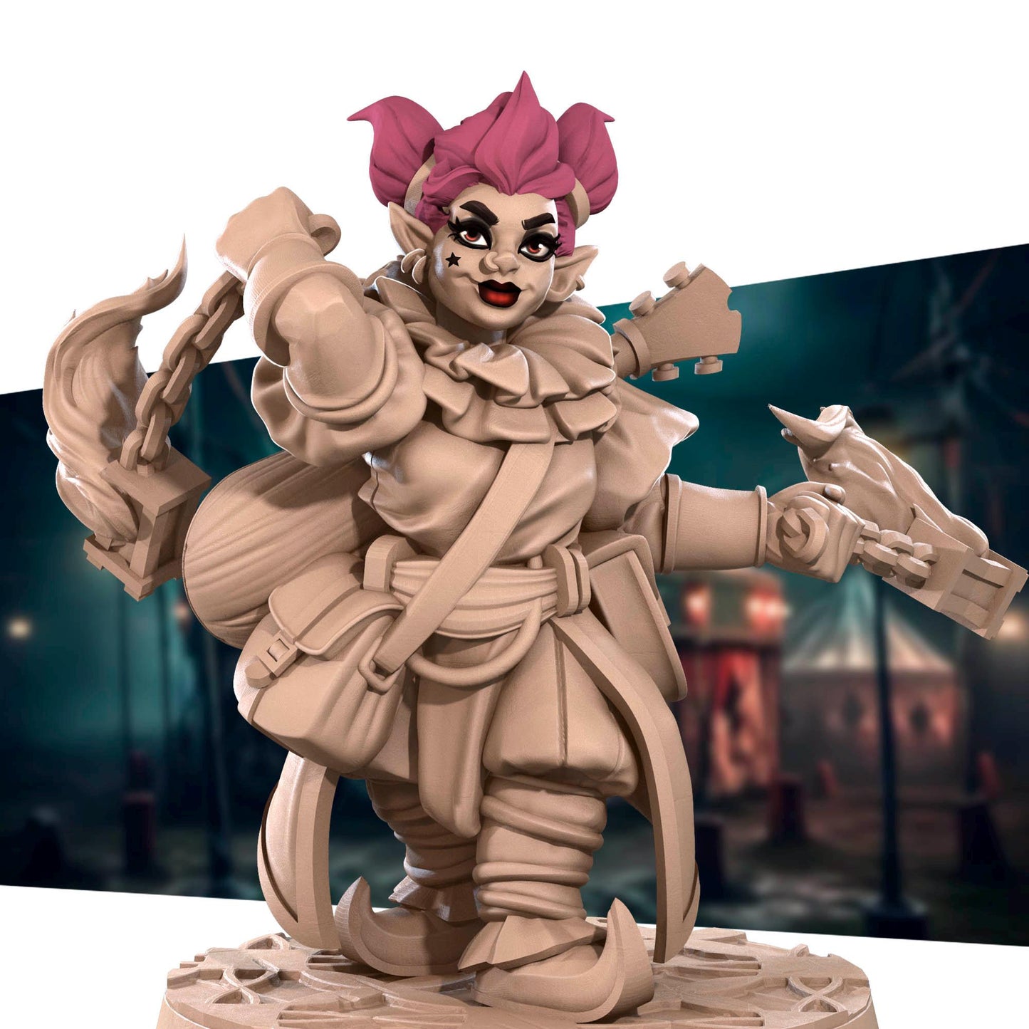 Dwarf Firejuggler | Horror Circus | Bite The Bullet | 35mm Scale | Resin Printed Tabletop RPG Miniature Figures | DND | 5E