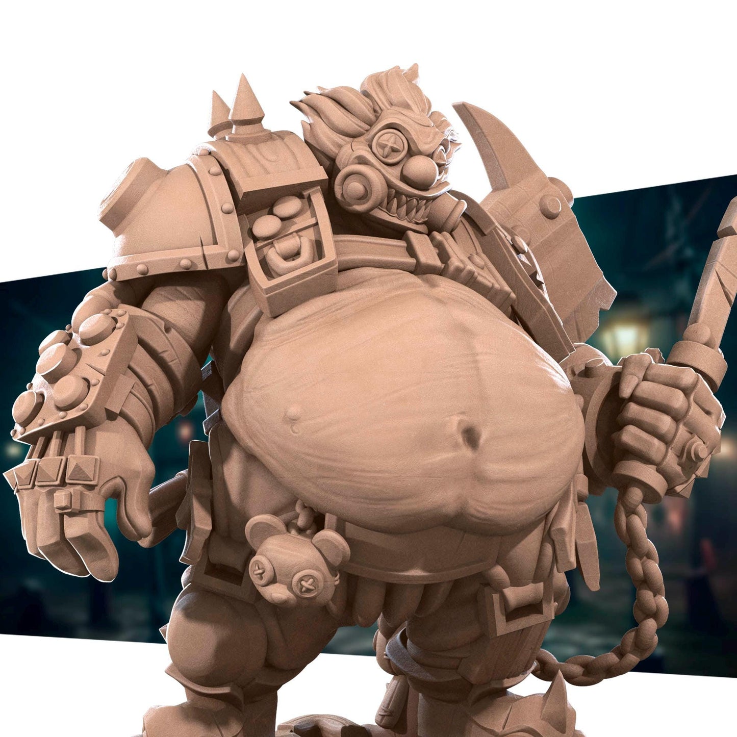 Junkhog Clown | Horror Circus | Bite The Bullet | 35mm Scale | Resin Printed Tabletop RPG Miniature Figures | DND | 5E