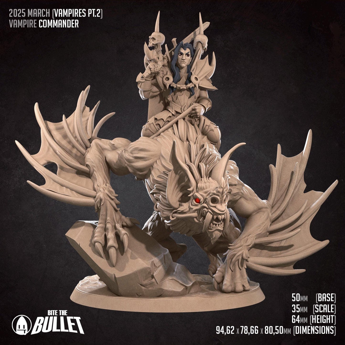 Commander | Vampires Pt. 2 | Bite The Bullet | 35mm Scale | Resin Printed Tabletop RPG Miniature Figures | DND | 5E
