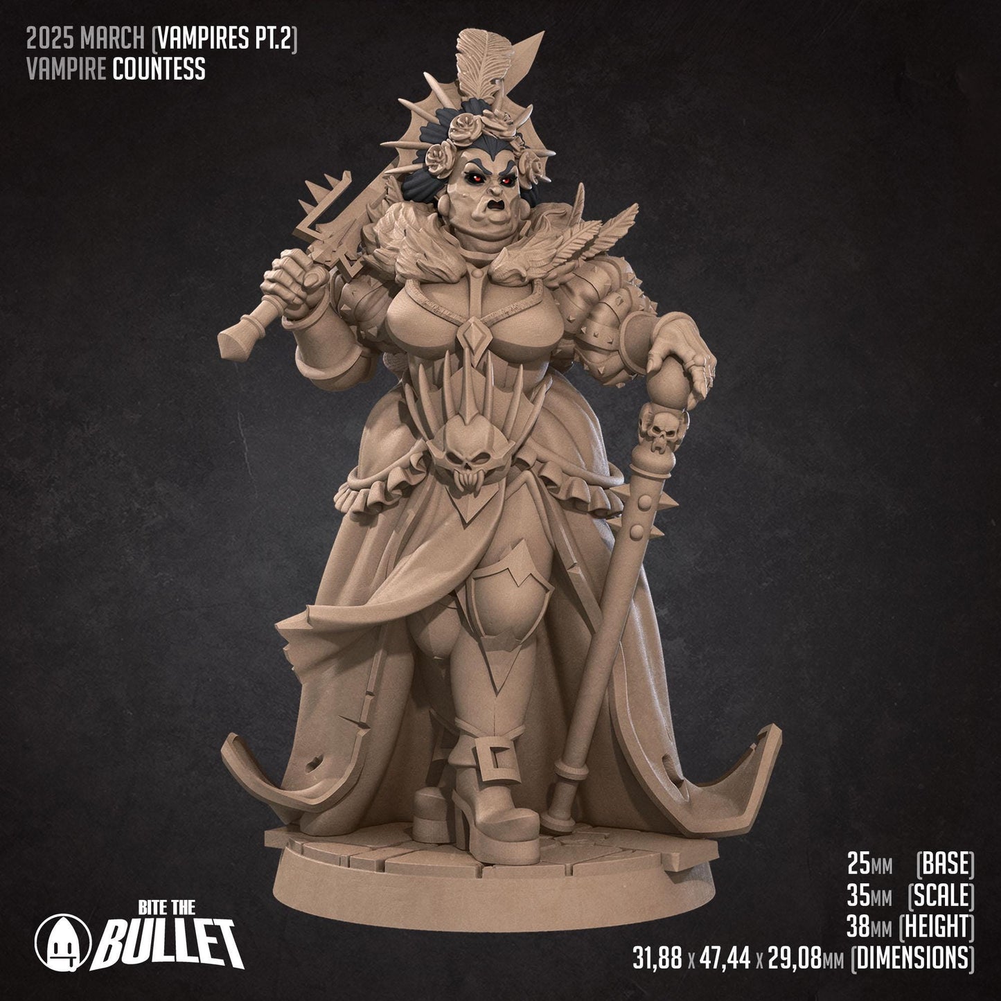 Countess | Vampires Pt. 2 | Bite The Bullet | 35mm Scale | Resin Printed Tabletop RPG Miniature Figures | DND | 5E