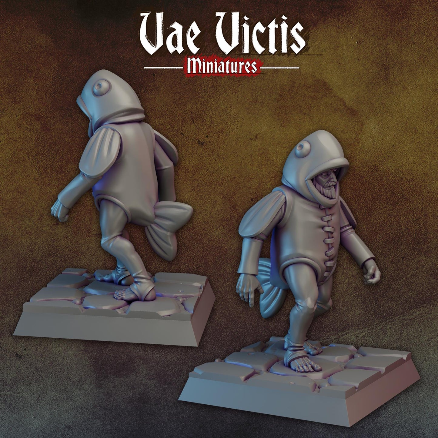 Fish Costume | Vae Victis Miniatures | 32mm Scale Resin Printed Tabletop RPG Figures for Tabletop Roleplaying or Wargaming