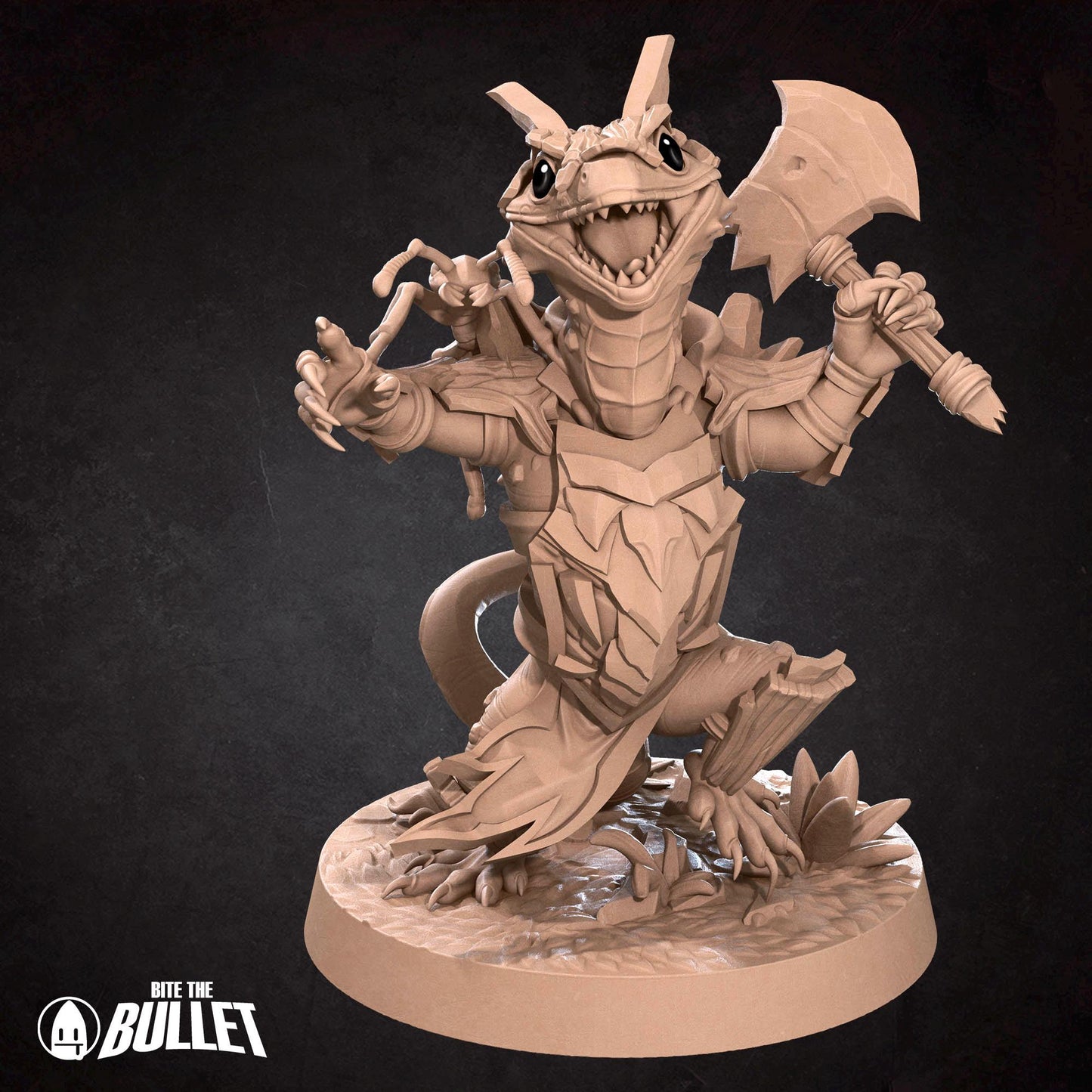 Lizardfolk Barbarian | Grove Haven | Bite The Bullet | 35mm Scale | Resin Printed Tabletop RPG Miniature Figures | DND | 5E