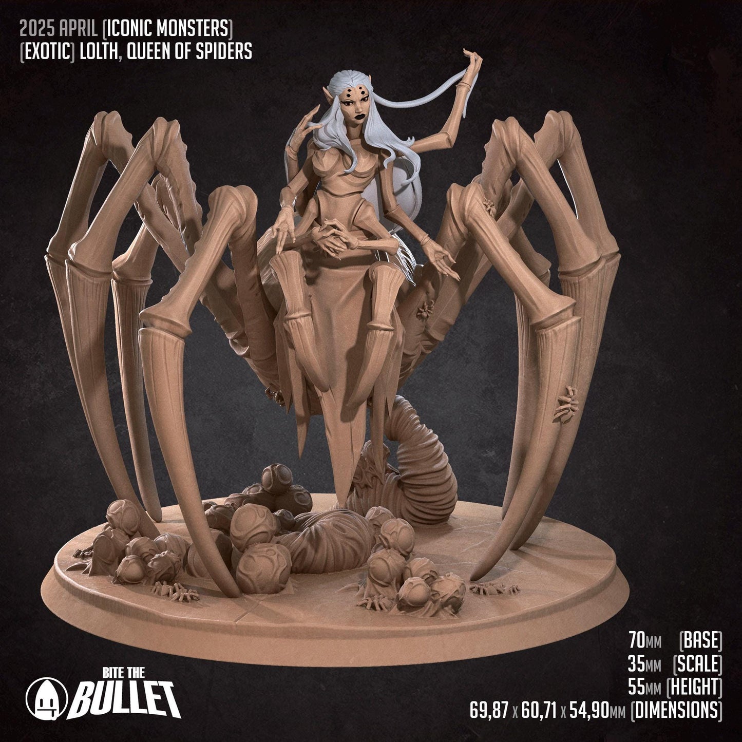 Lolth | Iconic Monsters | Bite The Bullet | 35mm Scale | Resin Printed Tabletop RPG Miniature Figures | DND | 5E