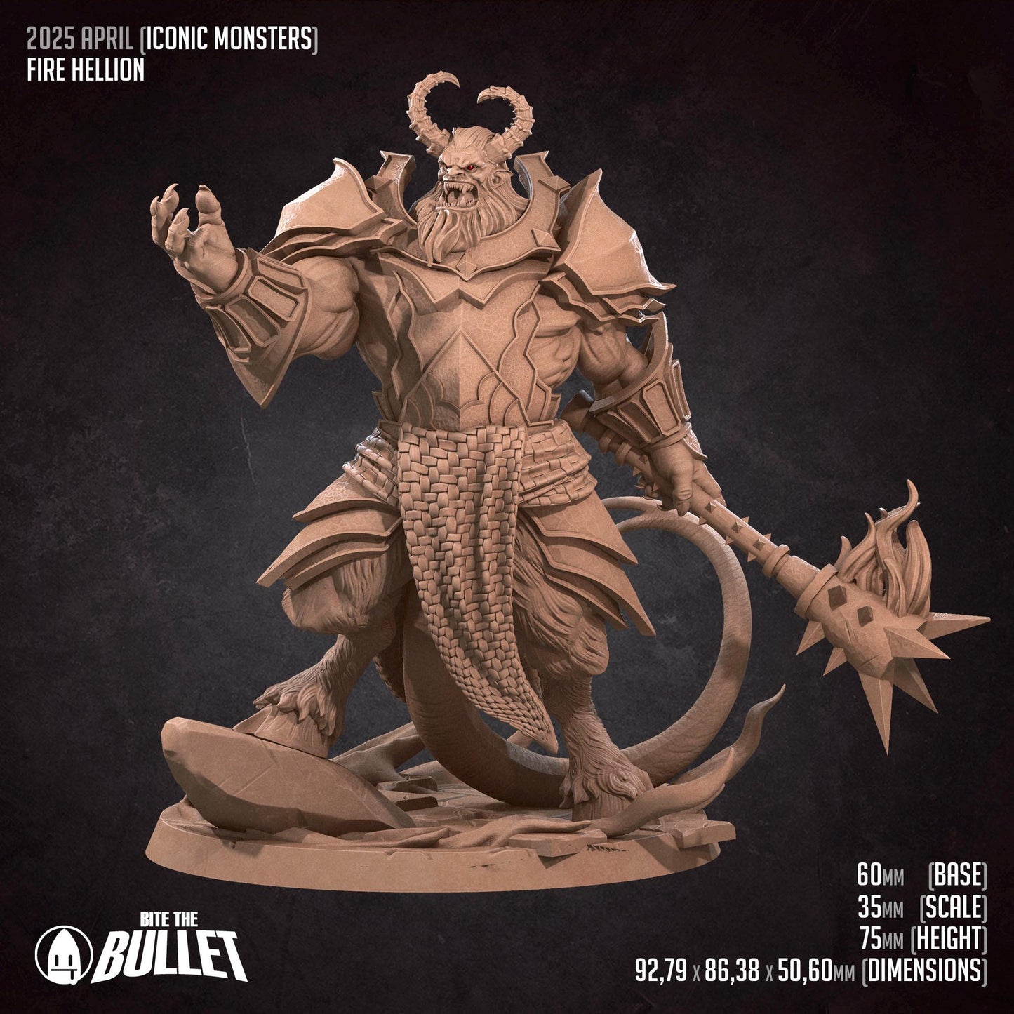Fire Hellion | Iconic Monsters | Bite The Bullet | 35mm Scale | Resin Printed Tabletop RPG Miniature Figures | DND | 5E