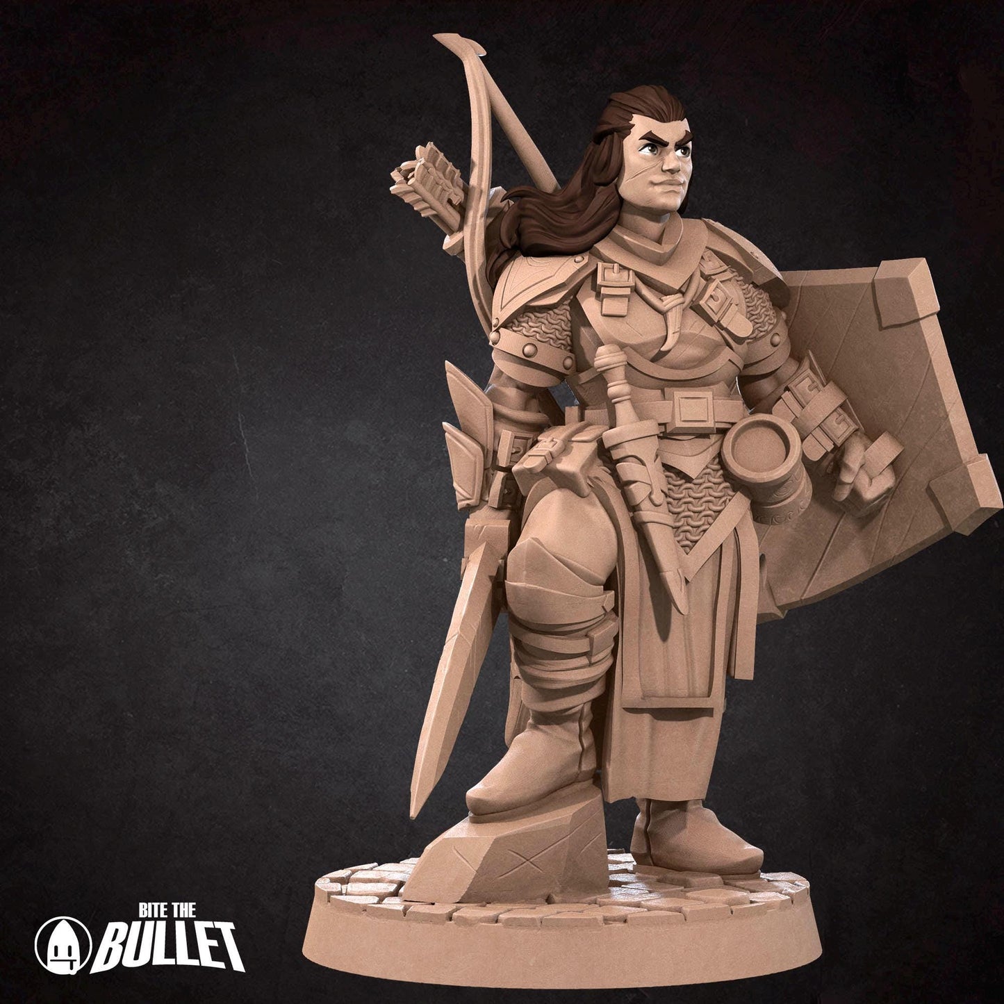 Human Fighter | Iconic Heroes | Bite The Bullet | 35mm Scale | Resin Printed Tabletop RPG Miniature Figures | DND | 5E