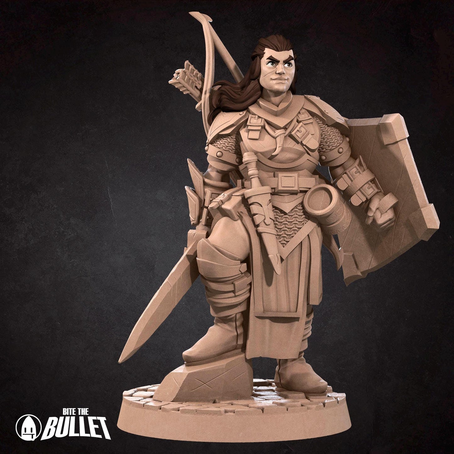 Human Fighter | Iconic Heroes | Bite The Bullet | 35mm Scale | Resin Printed Tabletop RPG Miniature Figures | DND | 5E