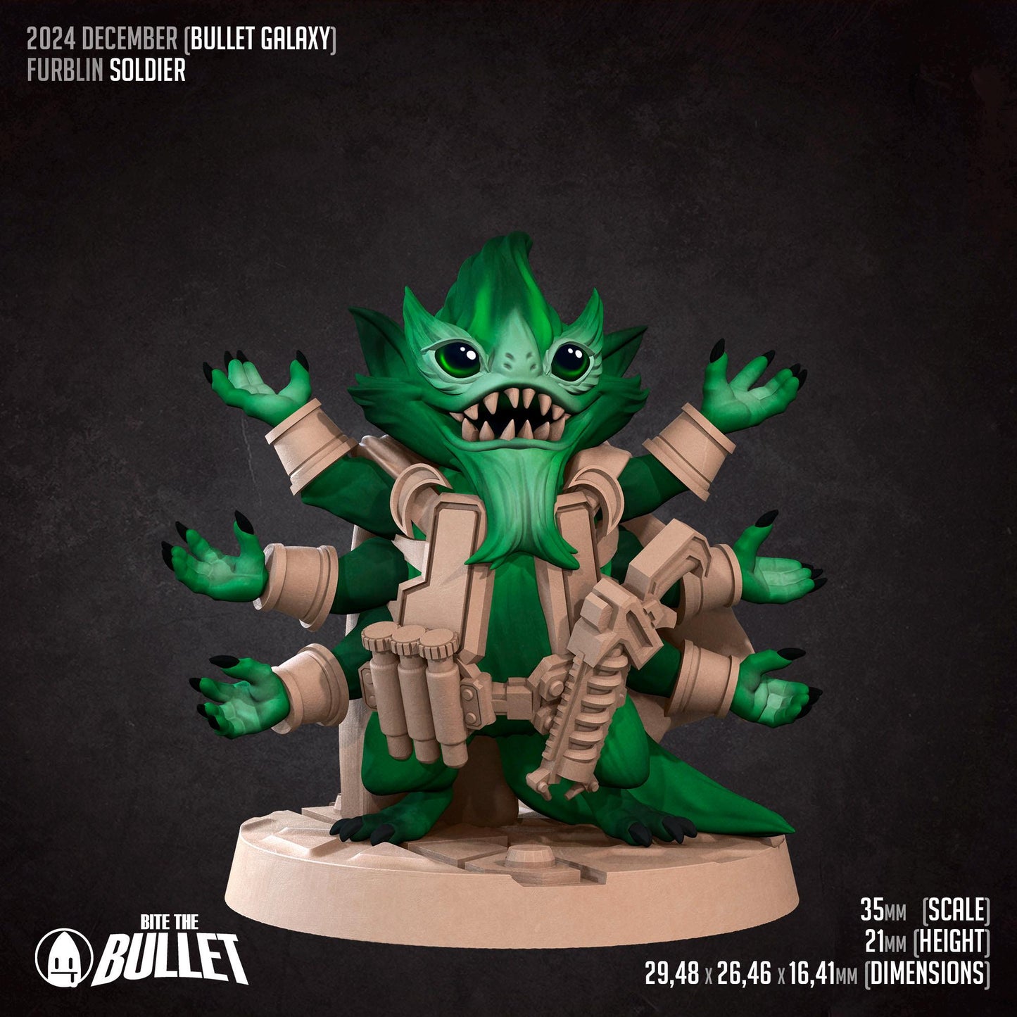 Furblin Soldier | Bullet Galaxy | Bite The Bullet | 35mm Scale | Resin Printed Tabletop RPG Miniature Figures | DND | 5E