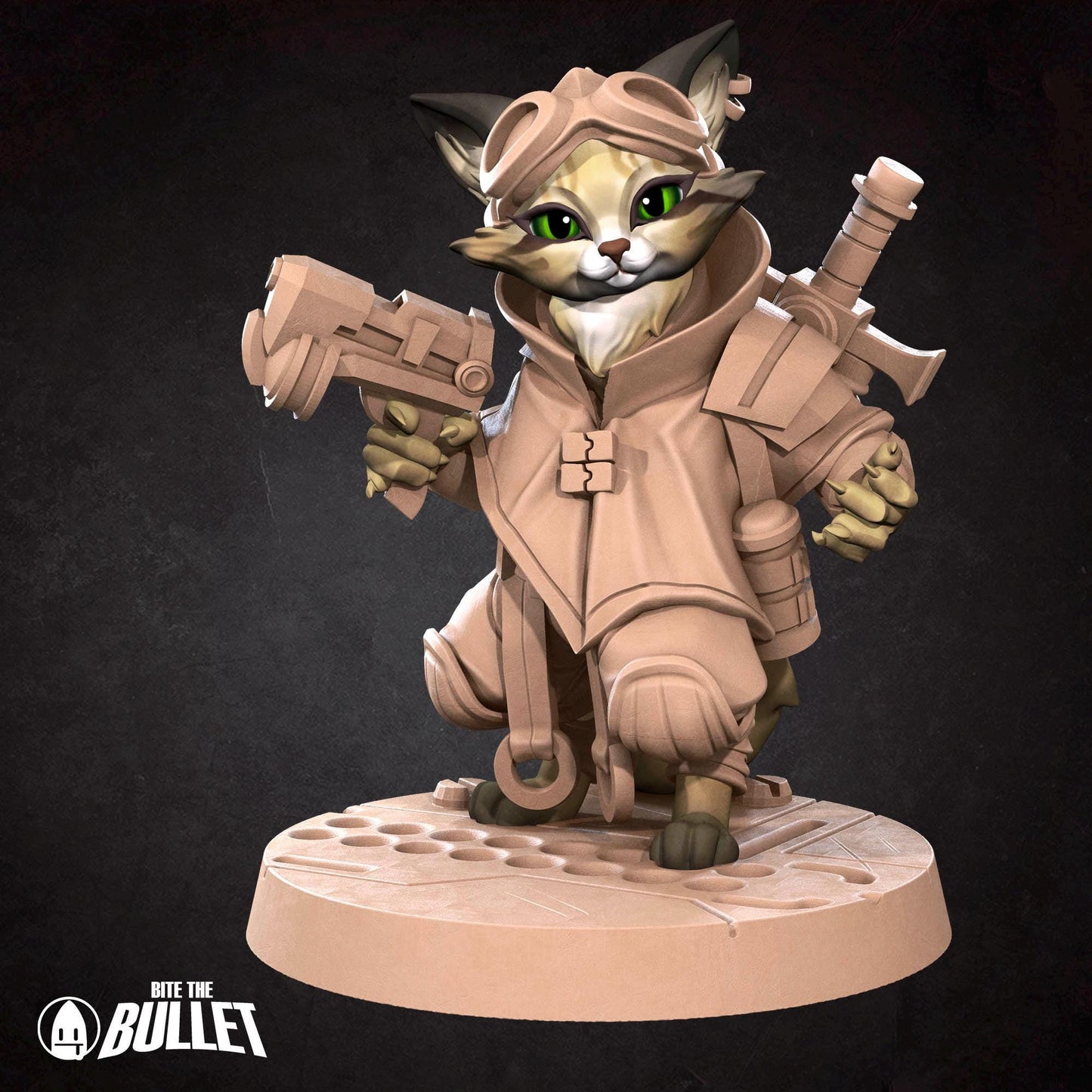 Space Catfolk Vanguard | Bullet Galaxy | Bite The Bullet | 35mm Scale | Resin Printed Tabletop RPG Miniature Figures | DND | 5E