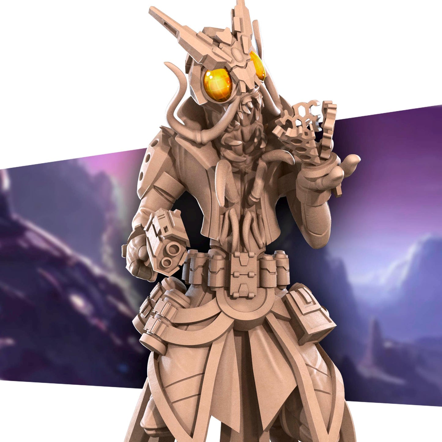 Space Locust Technomancer | Bullet Galaxy | Bite The Bullet | 35mm Scale | Resin Printed Tabletop RPG Miniature Figures | DND | 5E