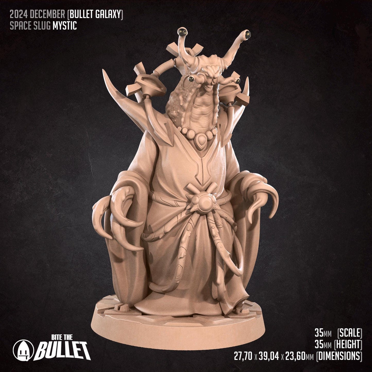 Space Slug Mystic | Bullet Galaxy | Bite The Bullet | 35mm Scale | Resin Printed Tabletop RPG Miniature Figures | DND | 5E
