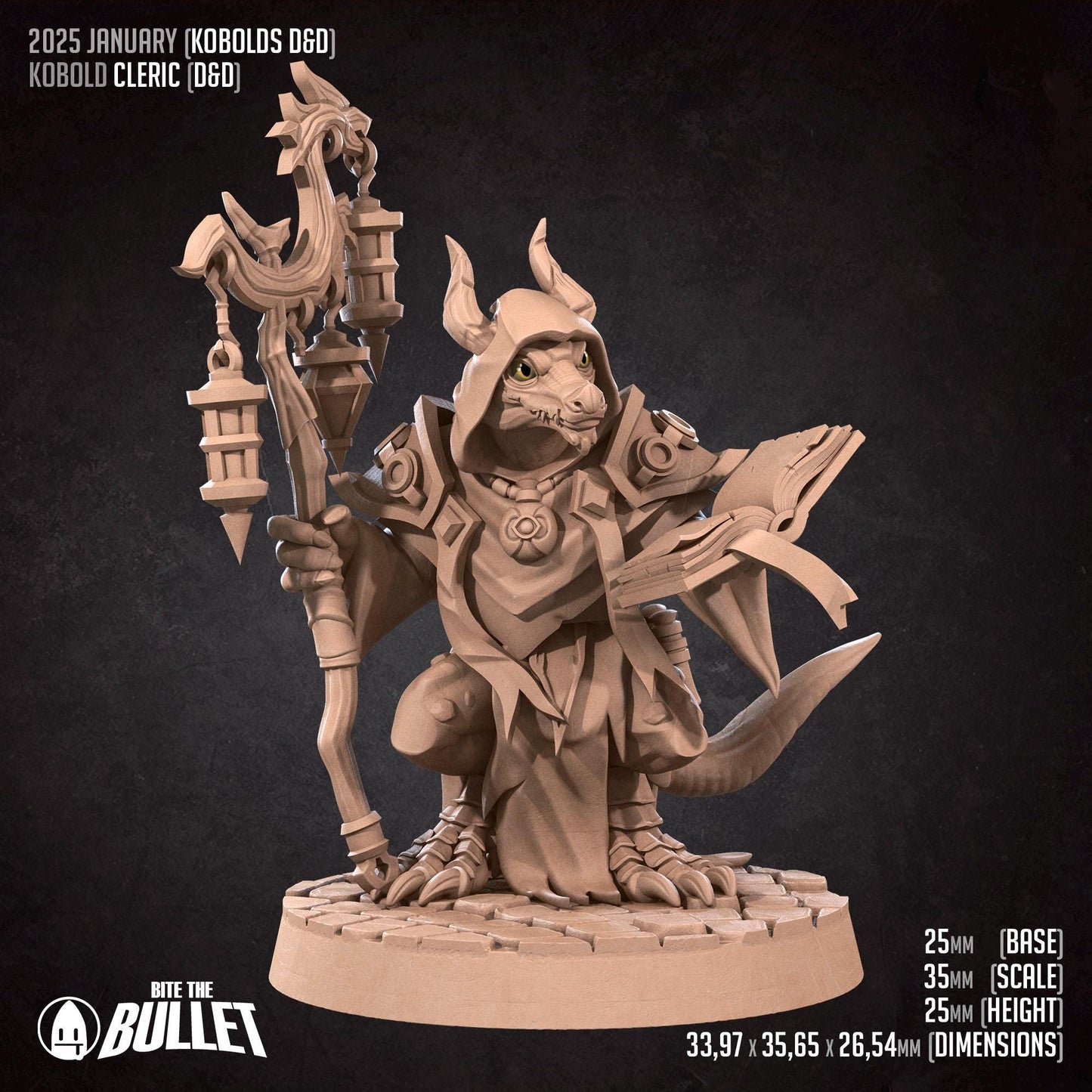 Kobold Cleric | Kobolds D&D | Bite The Bullet | 35mm Scale | Resin Printed Tabletop RPG Miniature Figures | DND | 5E