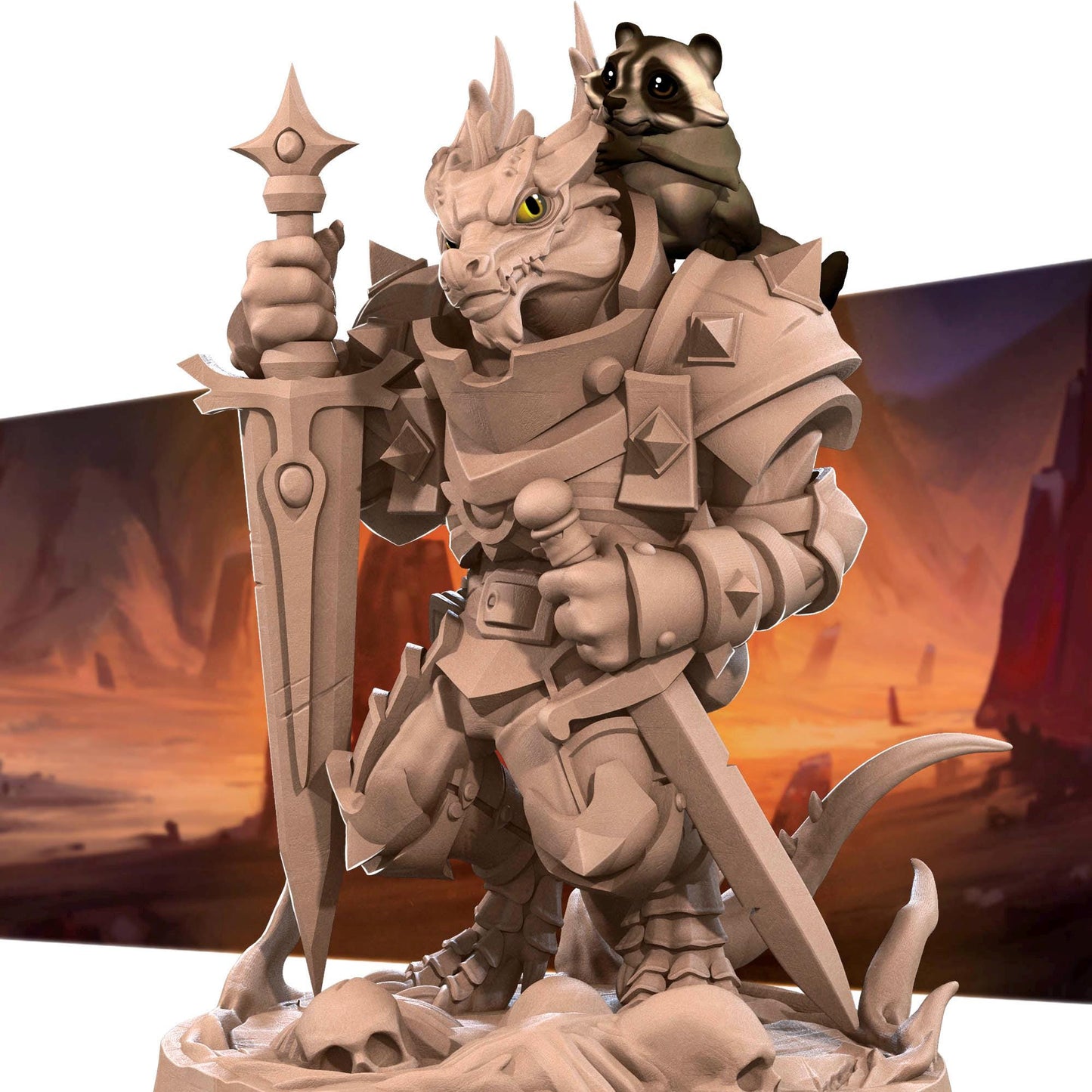 Kobold Paladin | Kobolds D&D | Bite The Bullet | 35mm Scale | Resin Printed Tabletop RPG Miniature Figures | DND | 5E