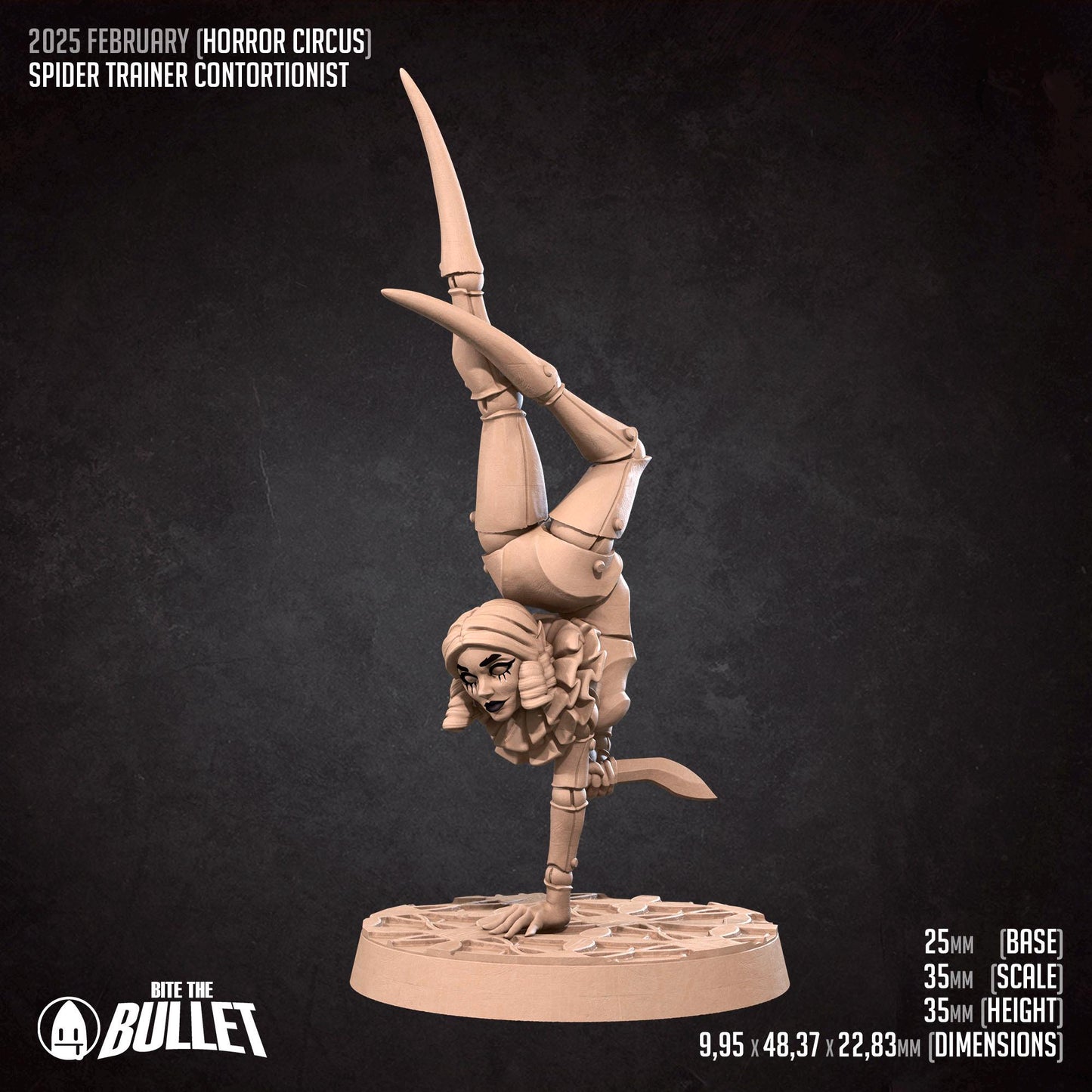 Spider Trainer Contortionist | Horror Circus | Bite The Bullet | 35mm Scale | Resin Printed Tabletop RPG Miniature Figures | DND | 5E