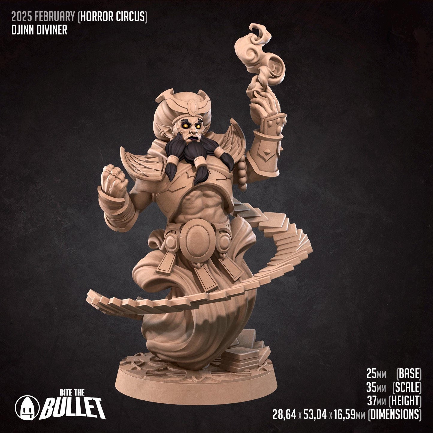 Djinn Diviner | Horror Circus | Bite The Bullet | 35mm Scale | Resin Printed Tabletop RPG Miniature Figures | DND | 5E