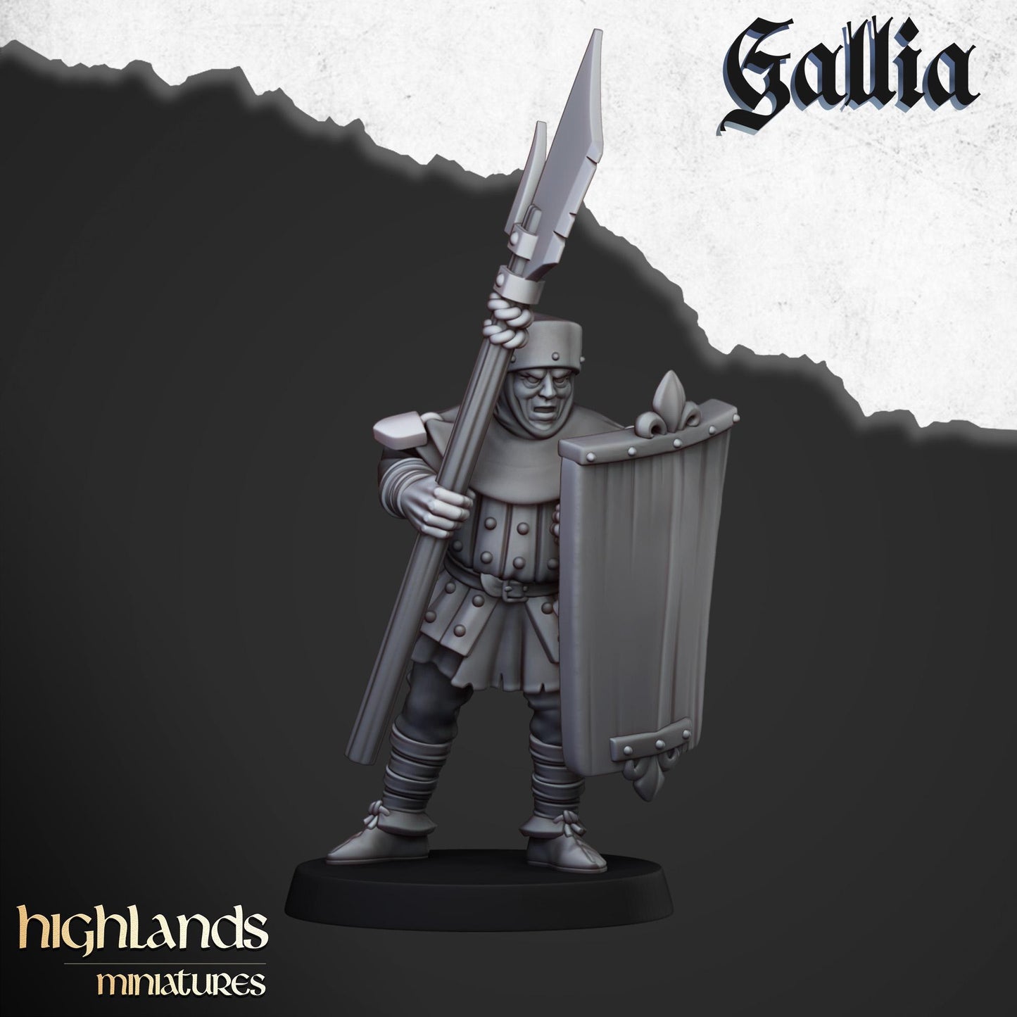 Gallia Men At Arms | Gallia | Highland Miniatures | 32mm Scale Resin Tabletop RPG Figures for Roleplaying and Wargaming