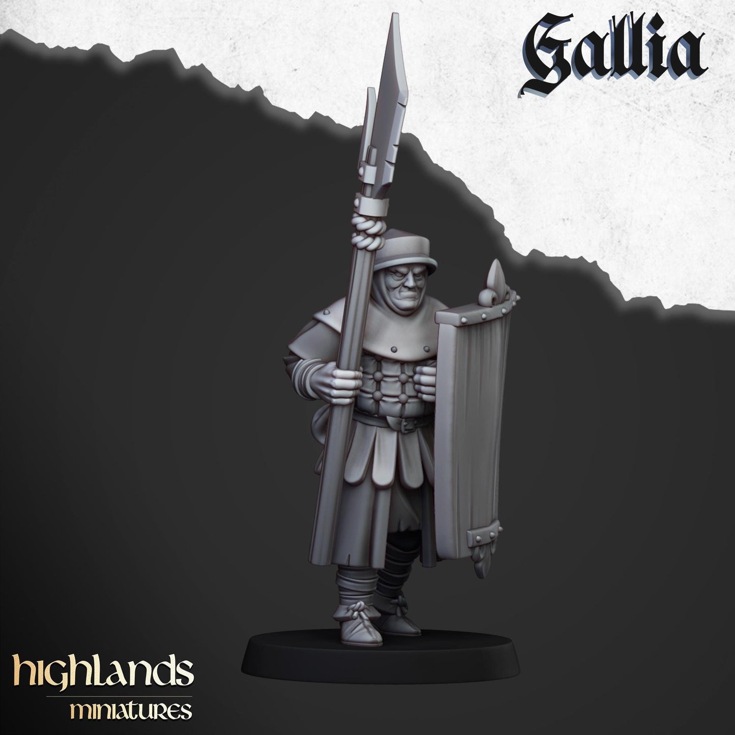 Gallia Men At Arms | Gallia | Highland Miniatures | 32mm Scale Resin Tabletop RPG Figures for Roleplaying and Wargaming