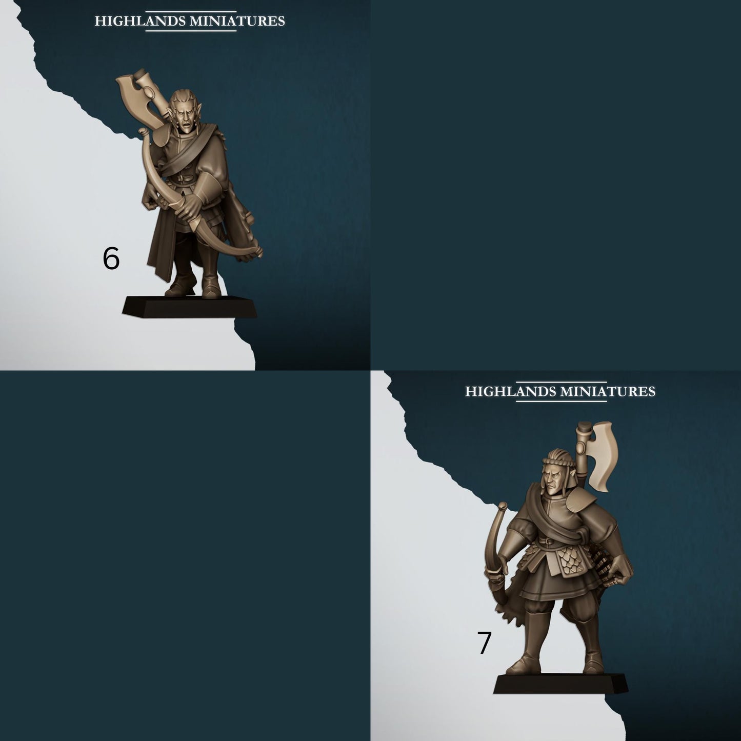 Nemean Lions With Bows | Nemean | Highland Miniatures | 32mm Scale Resin Tabletop RPG Figures for Roleplaying and Wargaming