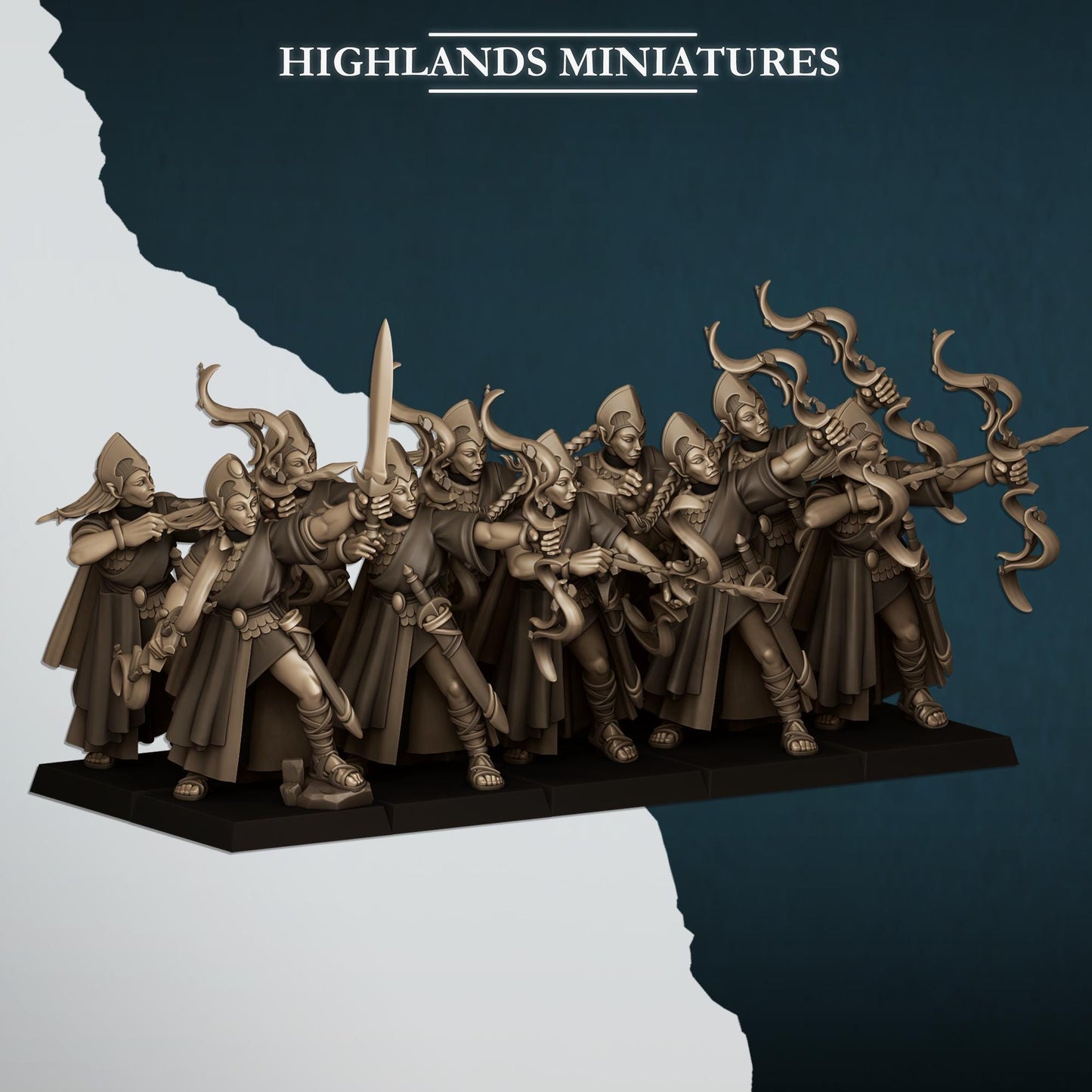 Aegean Maids | Aegean Elves | Highland Miniatures | 32mm Scale Resin Tabletop RPG Figures for Roleplaying and Wargaming