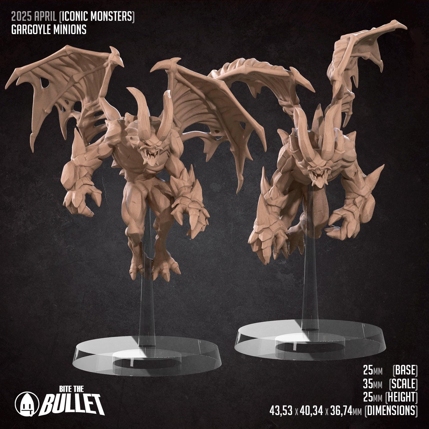 Gargoyle Minions | Iconic Monsters | Bite The Bullet | 35mm Scale | Resin Printed Tabletop RPG Miniature Figures | DND | 5E