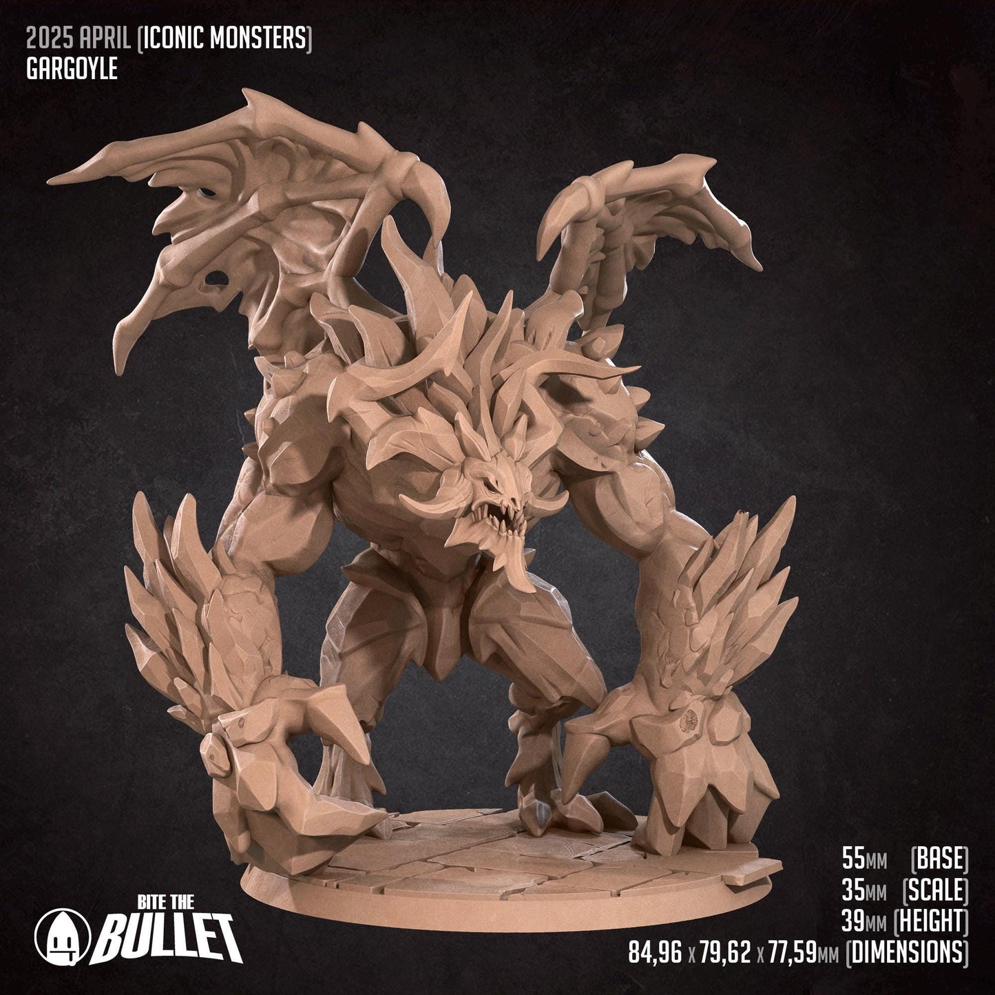 Gargoyle | Iconic Monsters | Bite The Bullet | 35mm Scale | Resin Printed Tabletop RPG Miniature Figures | DND | 5E