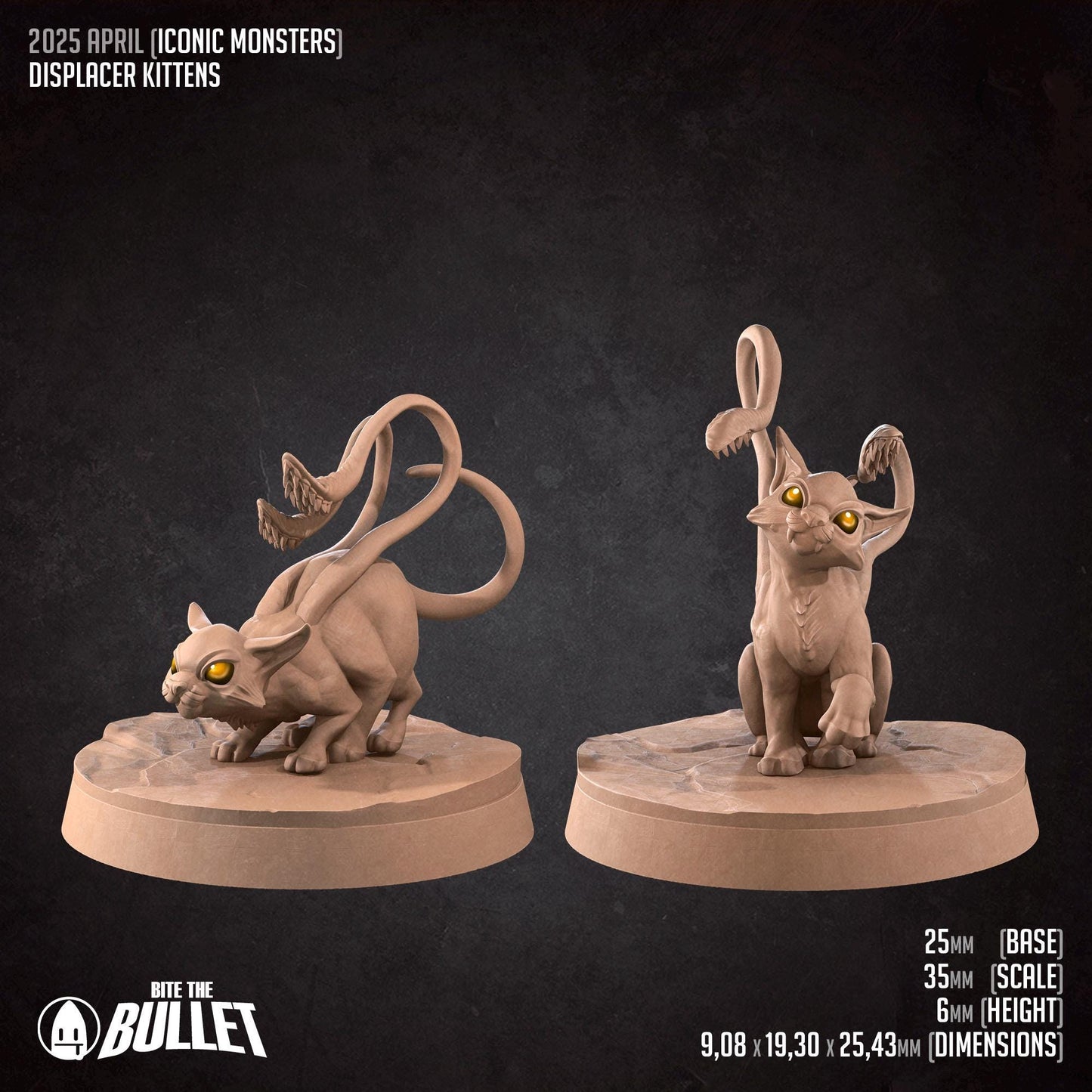 Displacer Kittens | Iconic Monsters | Bite The Bullet | 35mm Scale | Resin Printed Tabletop RPG Miniature Figures | DND | 5E
