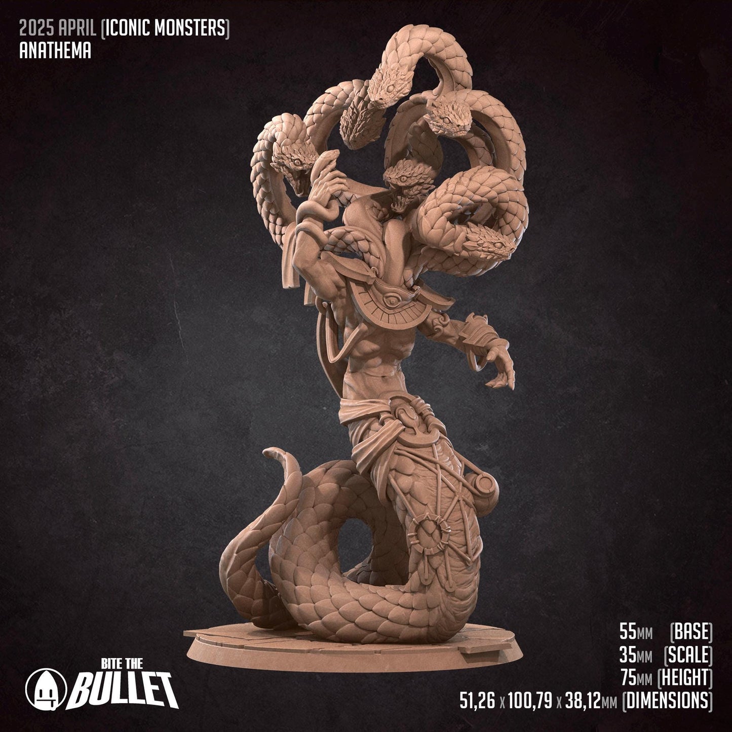 Yuan Ti Anathema | Iconic Monsters | Bite The Bullet | 35mm Scale | Resin Printed Tabletop RPG Miniature Figures | DND | 5E