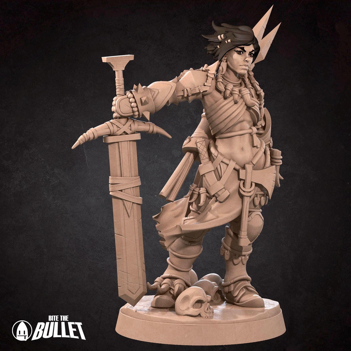 Human Barbarian | Iconic Heroes | Bite The Bullet | 35mm Scale | Resin Printed Tabletop RPG Miniature Figures | DND | 5E