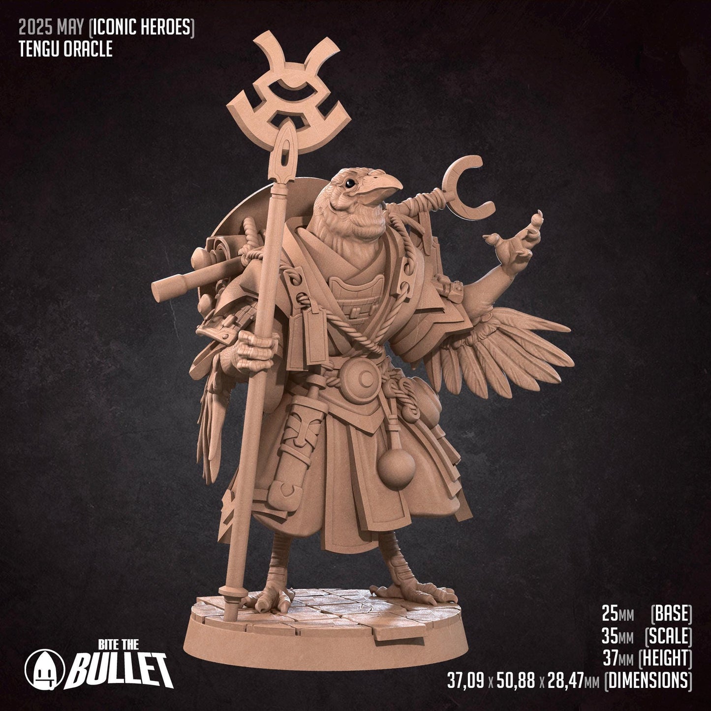 Tengu Oracle | Iconic Heroes | Bite The Bullet | 35mm Scale | Resin Printed Tabletop RPG Miniature Figures | DND | 5E