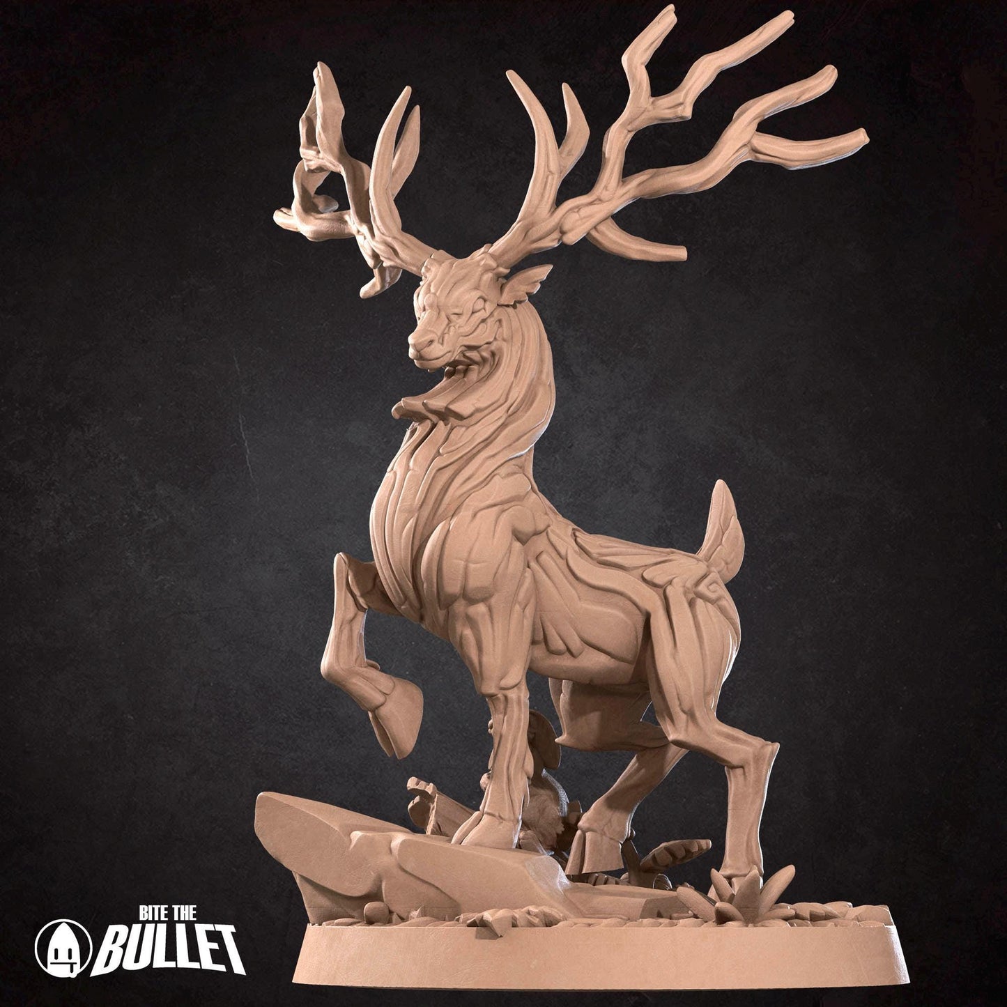 Human Animist With Deer Companion | Iconic Heroes | Bite The Bullet | 35mm Scale | Resin Printed Tabletop RPG Miniature Figures | DND | 5E