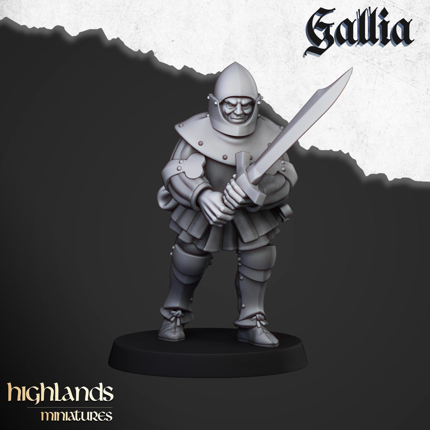 Gallia Men At Arms | Gallia | Highland Miniatures | 32mm Scale Resin Tabletop RPG Figures for Roleplaying and Wargaming