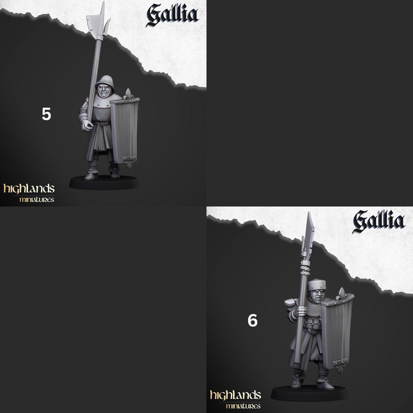 Gallia Men At Arms | Gallia | Highland Miniatures | 32mm Scale Resin Tabletop RPG Figures for Roleplaying and Wargaming