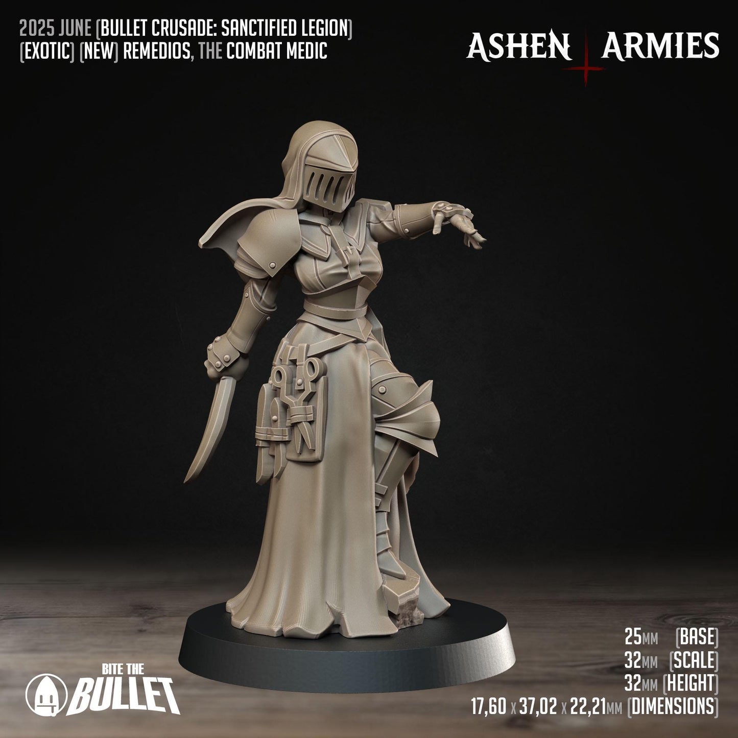 Combat Medic New | Bullet Crusade: Sanctified Legion | Bite The Bullet | 35mm Scale | Resin Printed Tabletop RPG Miniature Figures