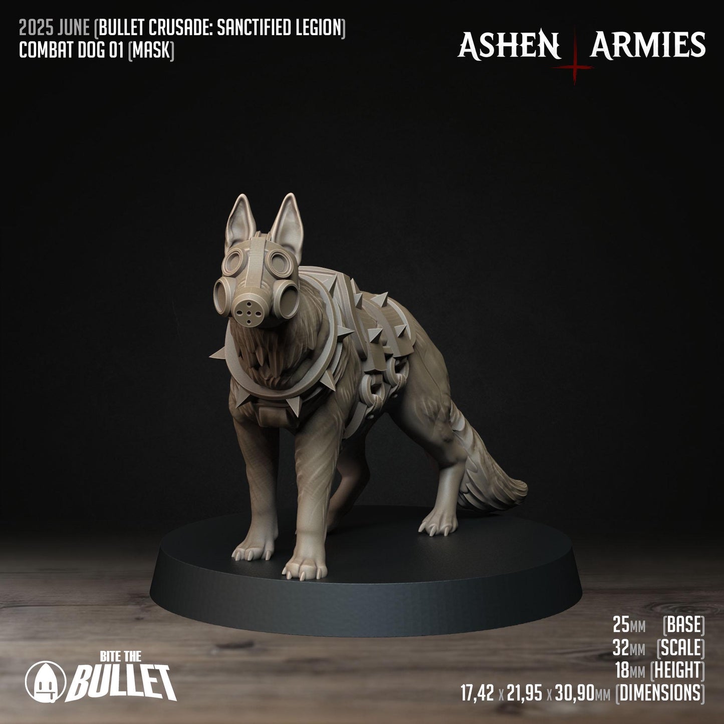 Combat Dogs | Bullet Crusade: Sanctified Legion | Bite The Bullet | 35mm Scale | Resin Printed Tabletop RPG Miniature Figures