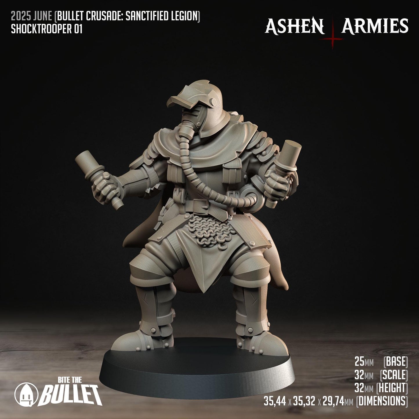 Shocktroopers | Bullet Crusade: Sanctified Legion | Bite The Bullet | 35mm Scale | Resin Printed Tabletop RPG Miniature Figures