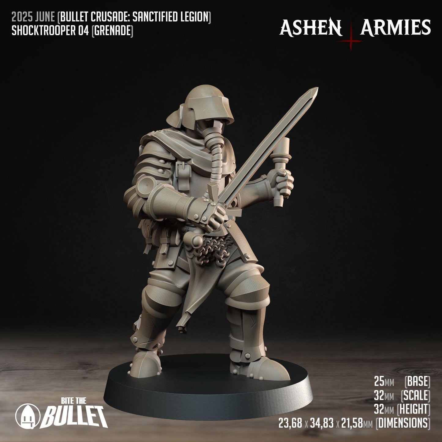 Shocktroopers | Bullet Crusade: Sanctified Legion | Bite The Bullet | 35mm Scale | Resin Printed Tabletop RPG Miniature Figures