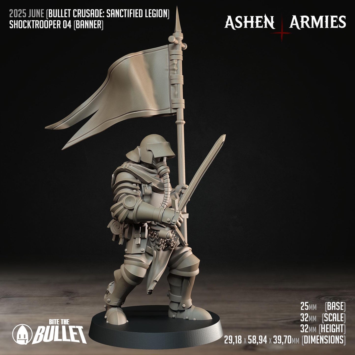 Shocktroopers | Bullet Crusade: Sanctified Legion | Bite The Bullet | 35mm Scale | Resin Printed Tabletop RPG Miniature Figures