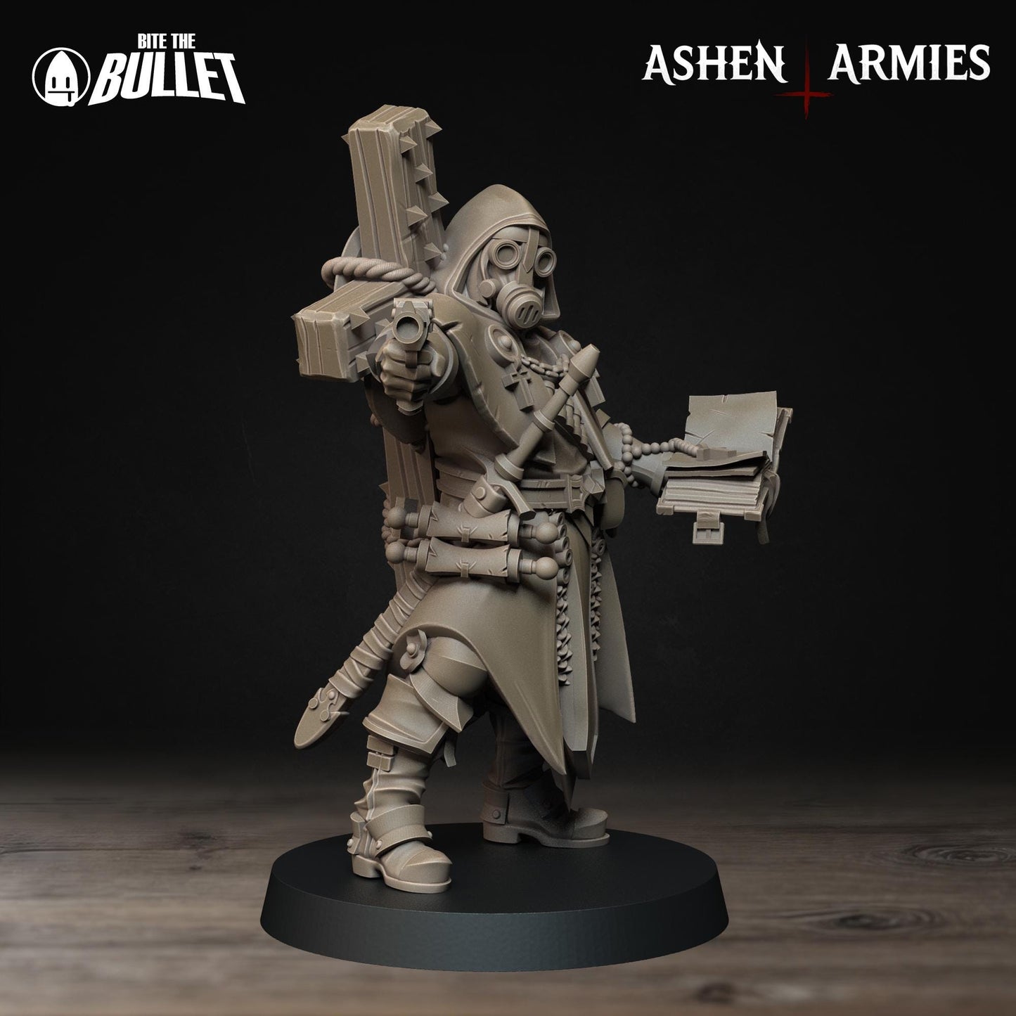 Trench Cleric | Bullet Crusade: Sanctified Legion | Bite The Bullet | 35mm Scale | Resin Printed Tabletop RPG Miniature Figures
