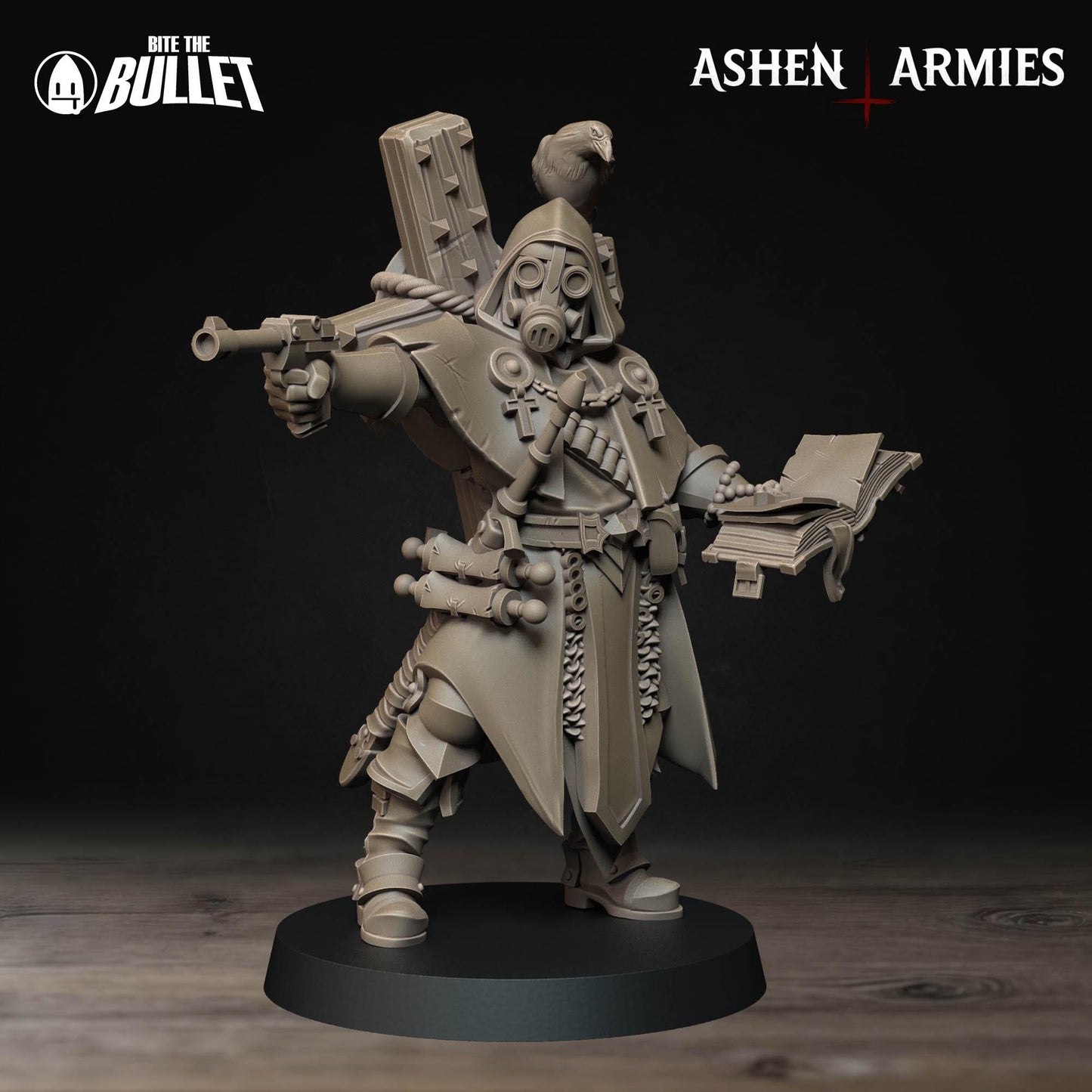 Trench Cleric | Bullet Crusade: Sanctified Legion | Bite The Bullet | 35mm Scale | Resin Printed Tabletop RPG Miniature Figures