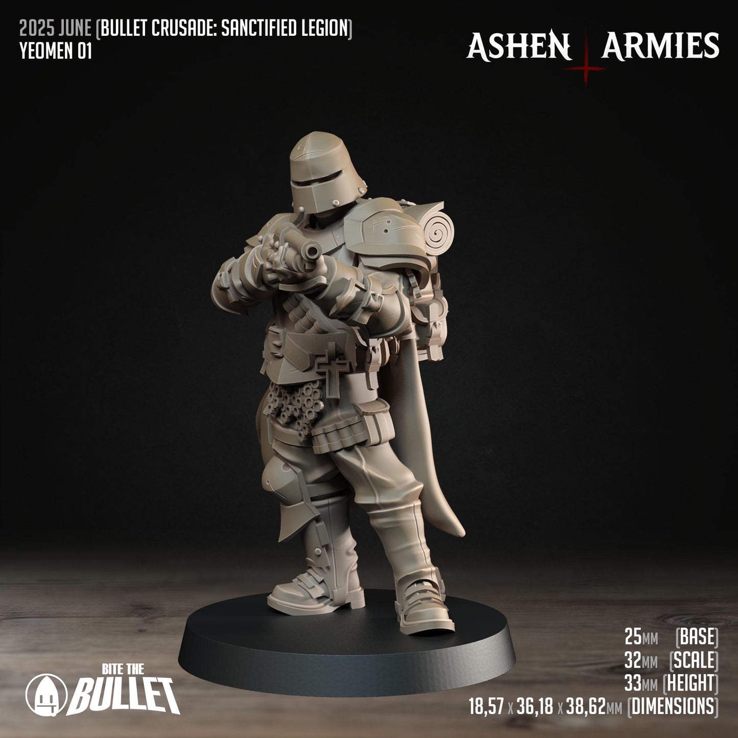 Yeomen | Bullet Crusade: Sanctified Legion | Bite The Bullet | 35mm Scale | Resin Printed Tabletop RPG Miniature Figures