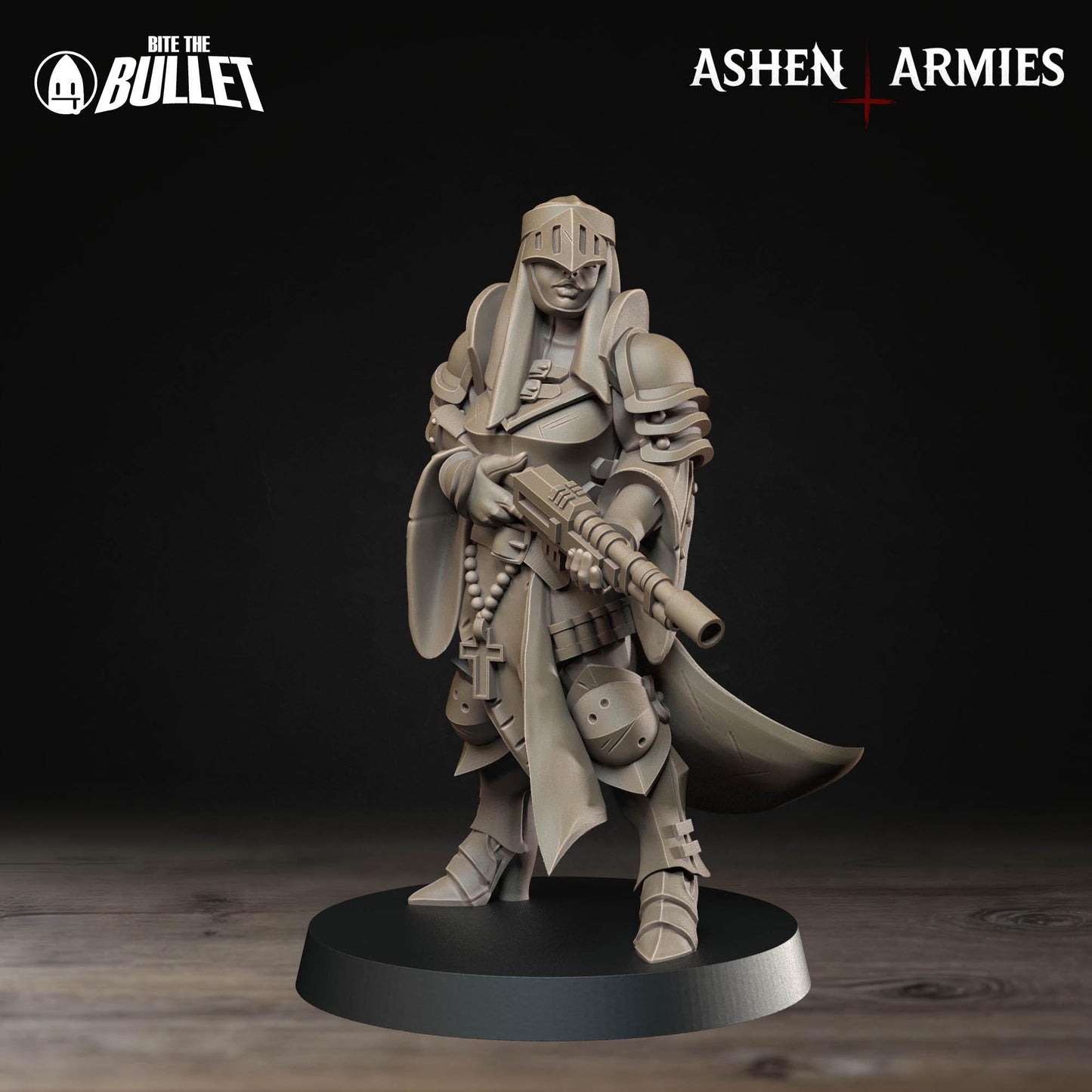 Sniper Priest - Rifle | Bullet Crusade: Sanctified Legion | Bite The Bullet | 35mm Scale | Resin Printed Tabletop RPG Miniature Figures