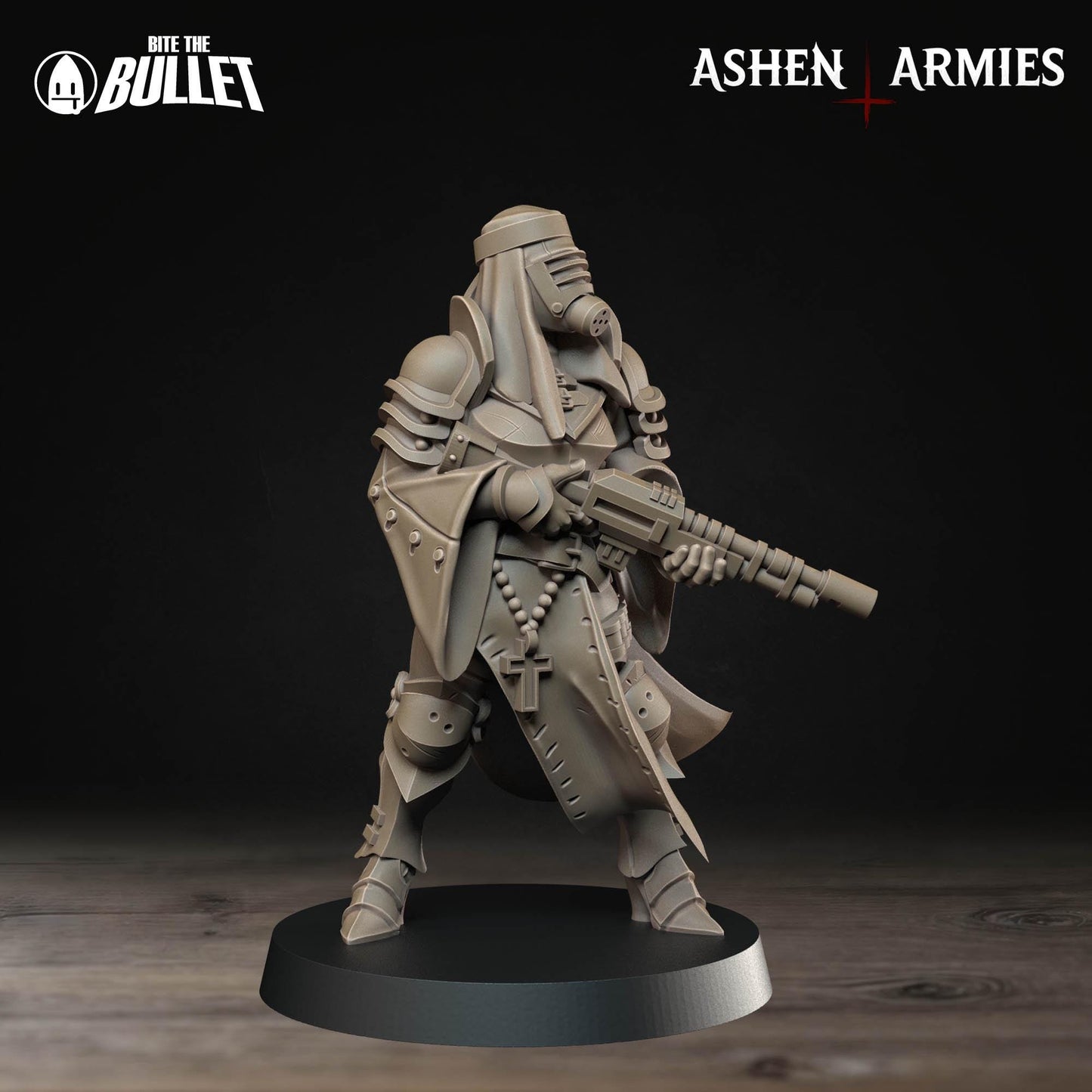 Sniper Priest - Rifle | Bullet Crusade: Sanctified Legion | Bite The Bullet | 35mm Scale | Resin Printed Tabletop RPG Miniature Figures