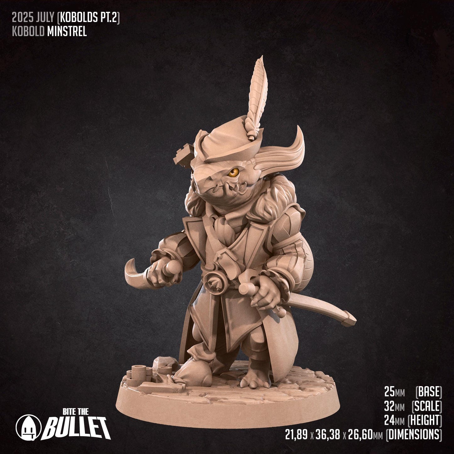 Minstrel | Kobolds Pt. 2 | Bite The Bullet | 35mm Scale | Resin Printed Tabletop RPG Miniature Figures