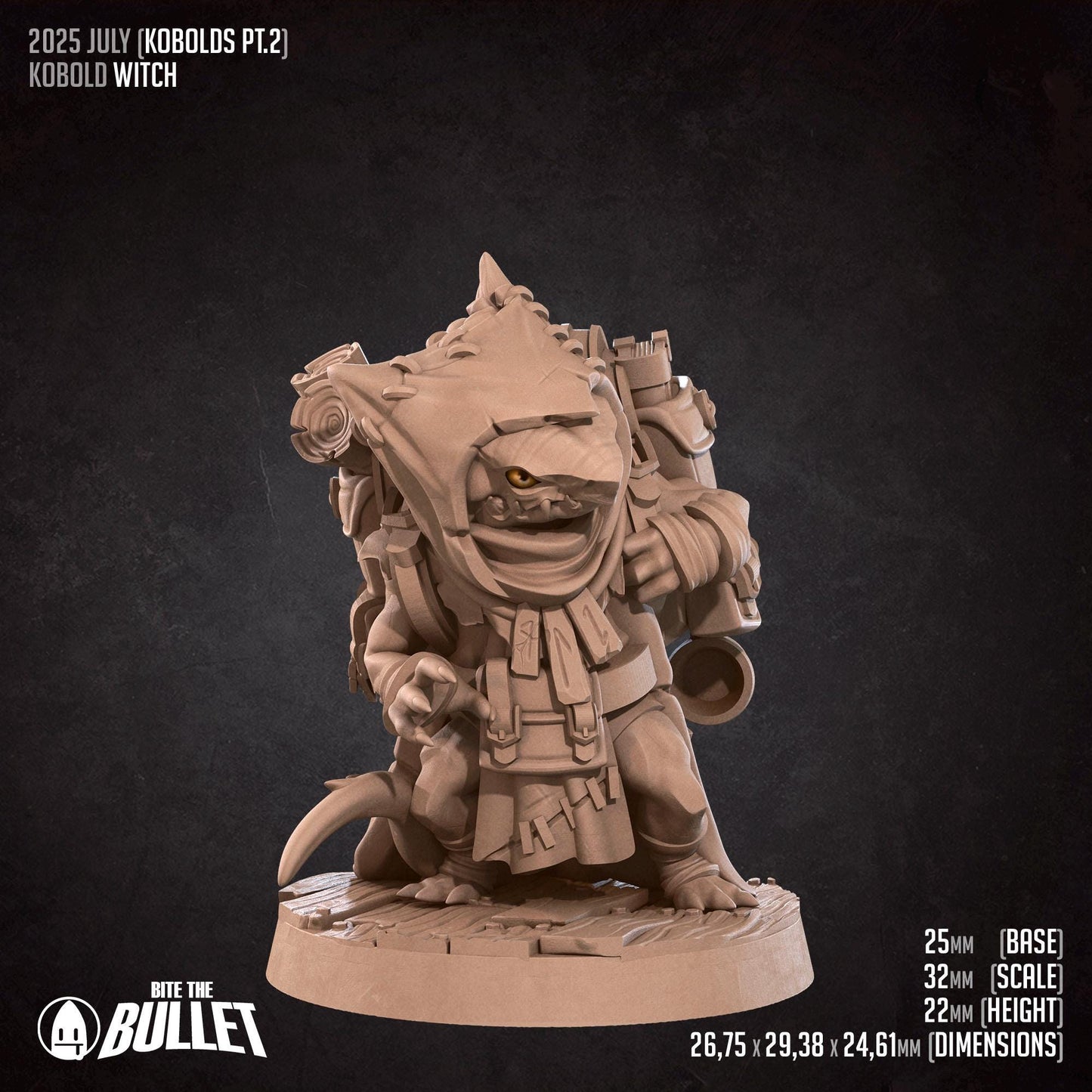 Witch | Kobolds Pt. 2 | Bite The Bullet | 35mm Scale | Resin Printed Tabletop RPG Miniature Figures