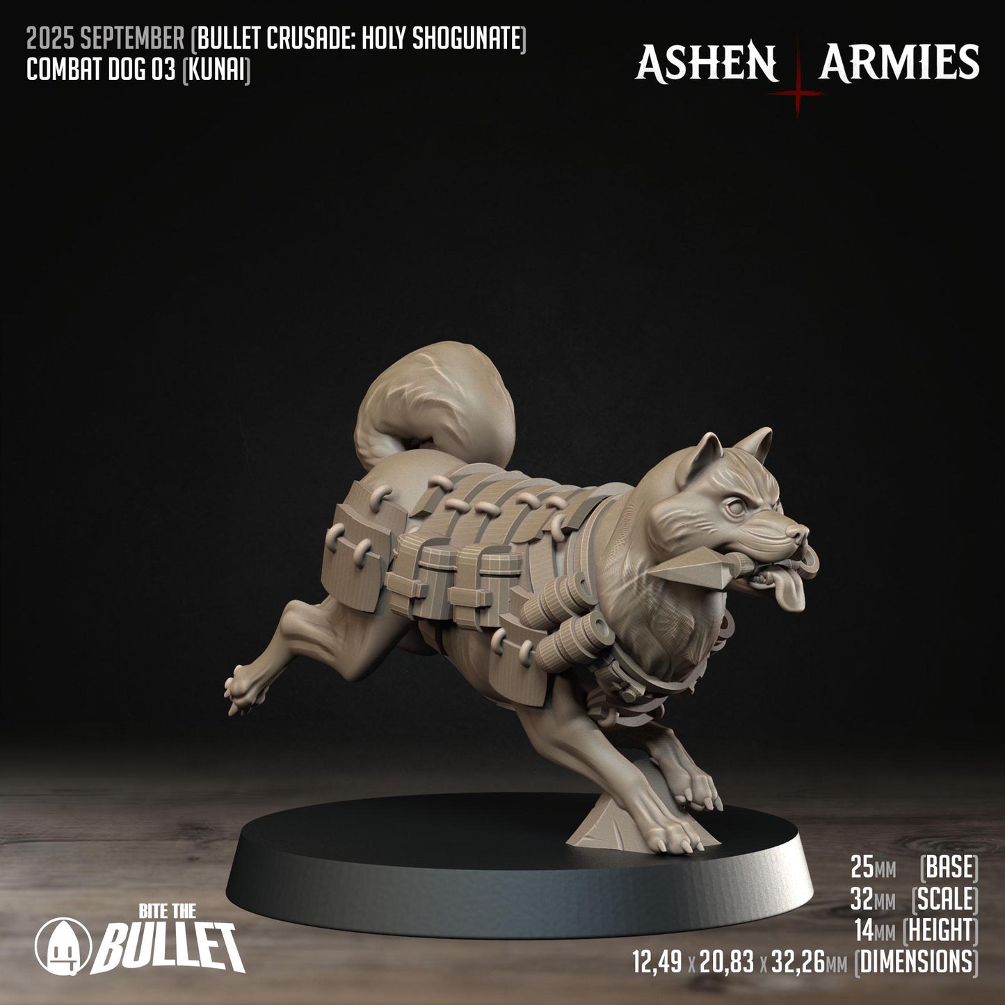 Combat Dogs | Bullet Crusade: Holy Shogunate | Bite The Bullet | 35mm Scale | Resin Printed Tabletop RPG Miniature Figures