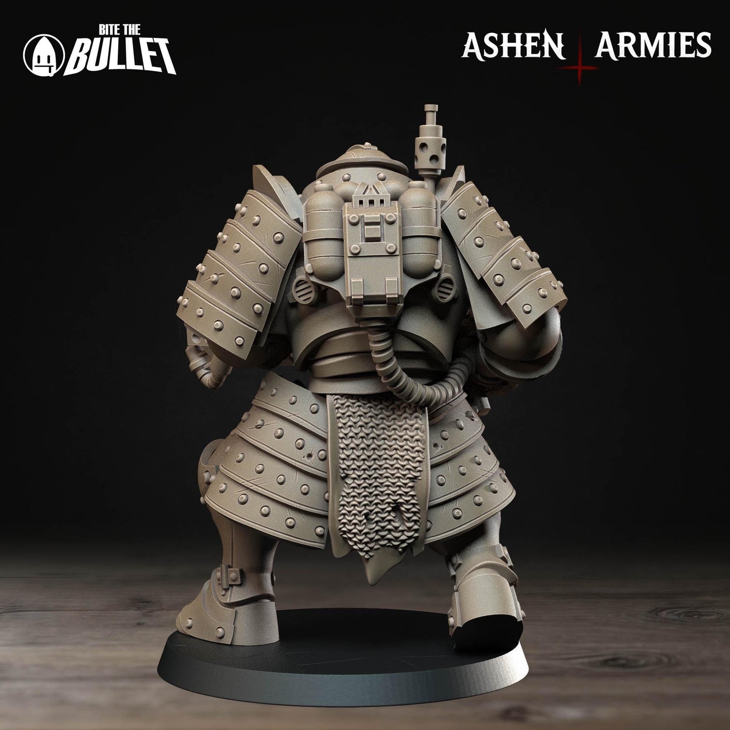 Heavy Infantry - Flamethrower | Bullet Crusade: Holy Shogunate | Bite The Bullet | 35mm Scale | Resin Printed Tabletop RPG Miniature Figures