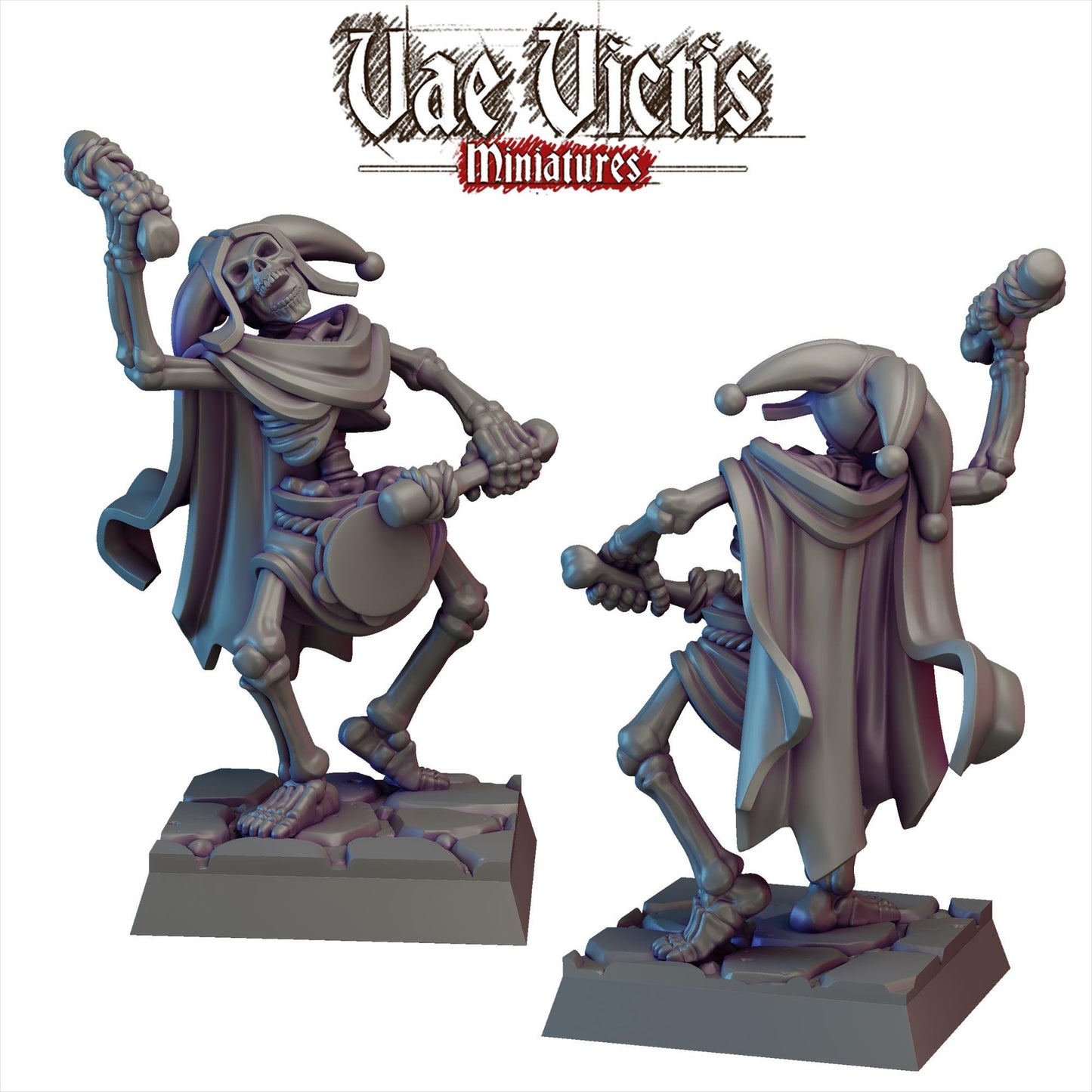 Undead Jester | Vae Victis Miniatures | 32mm Scale Resin Printed Tabletop RPG Figures for Tabletop Roleplaying or Wargaming