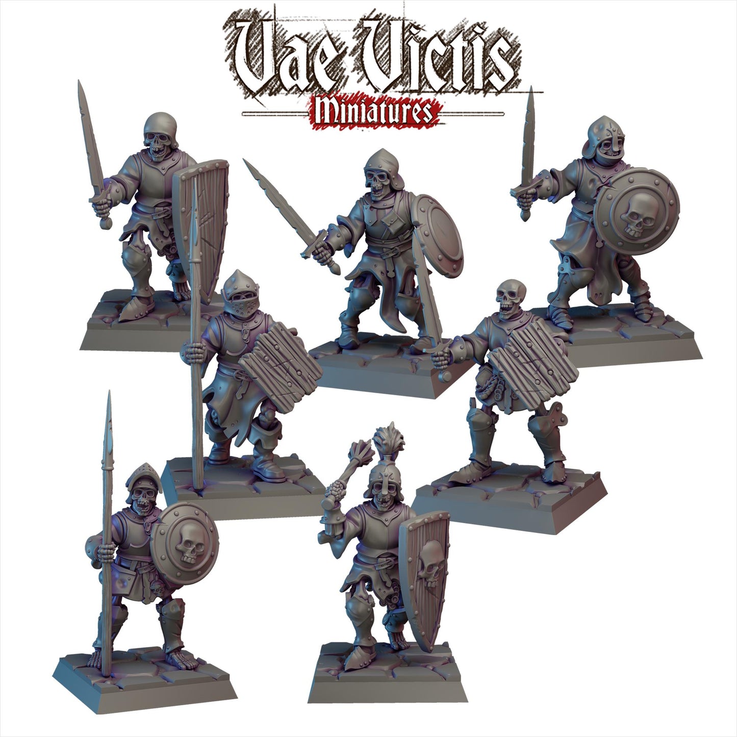 Reanimated Warriors Vol 1 | Vae Victis Miniatures | 32mm Scale Resin Printed Tabletop RPG Figures for Tabletop Roleplaying or Wargaming