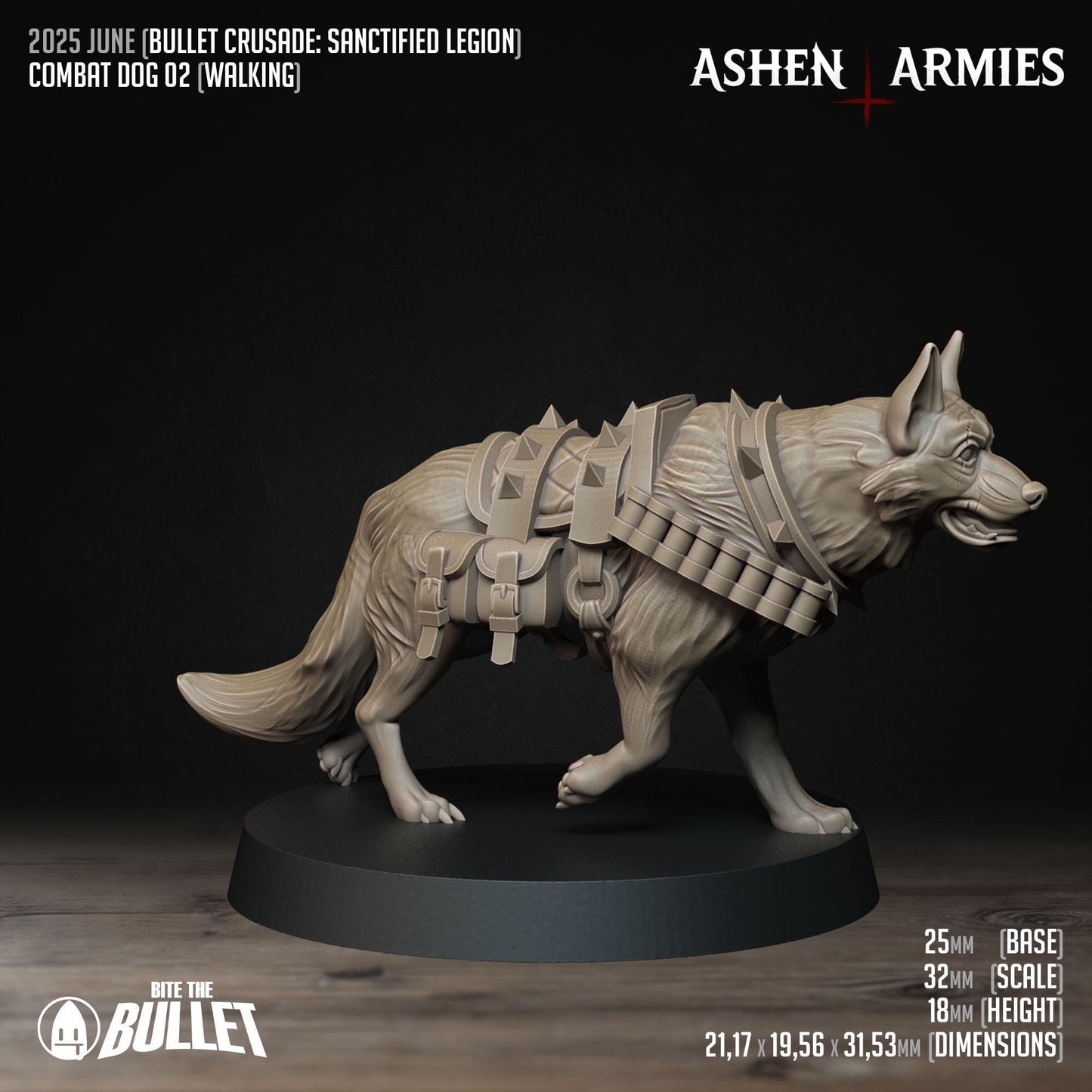 Combat Dogs | Bullet Crusade: Sanctified Legion | Bite The Bullet | 35mm Scale | Resin Printed Tabletop RPG Miniature Figures